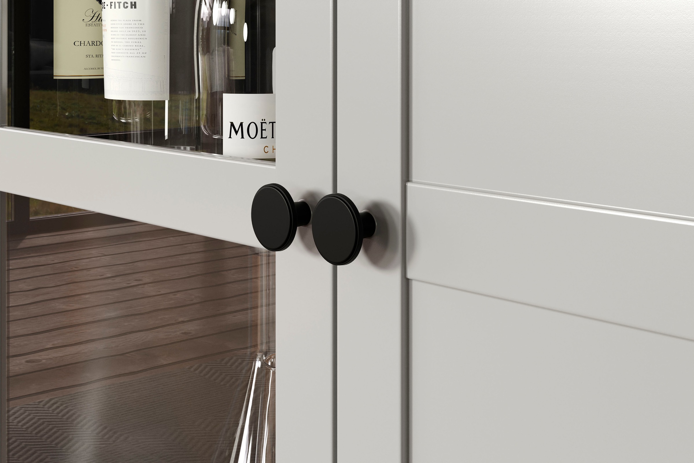 Home affaire Highboard »Herzwill«, Breite 97 cm, Höhe 130 cm, Stauraum, Türen und Korpus, mattes Grau