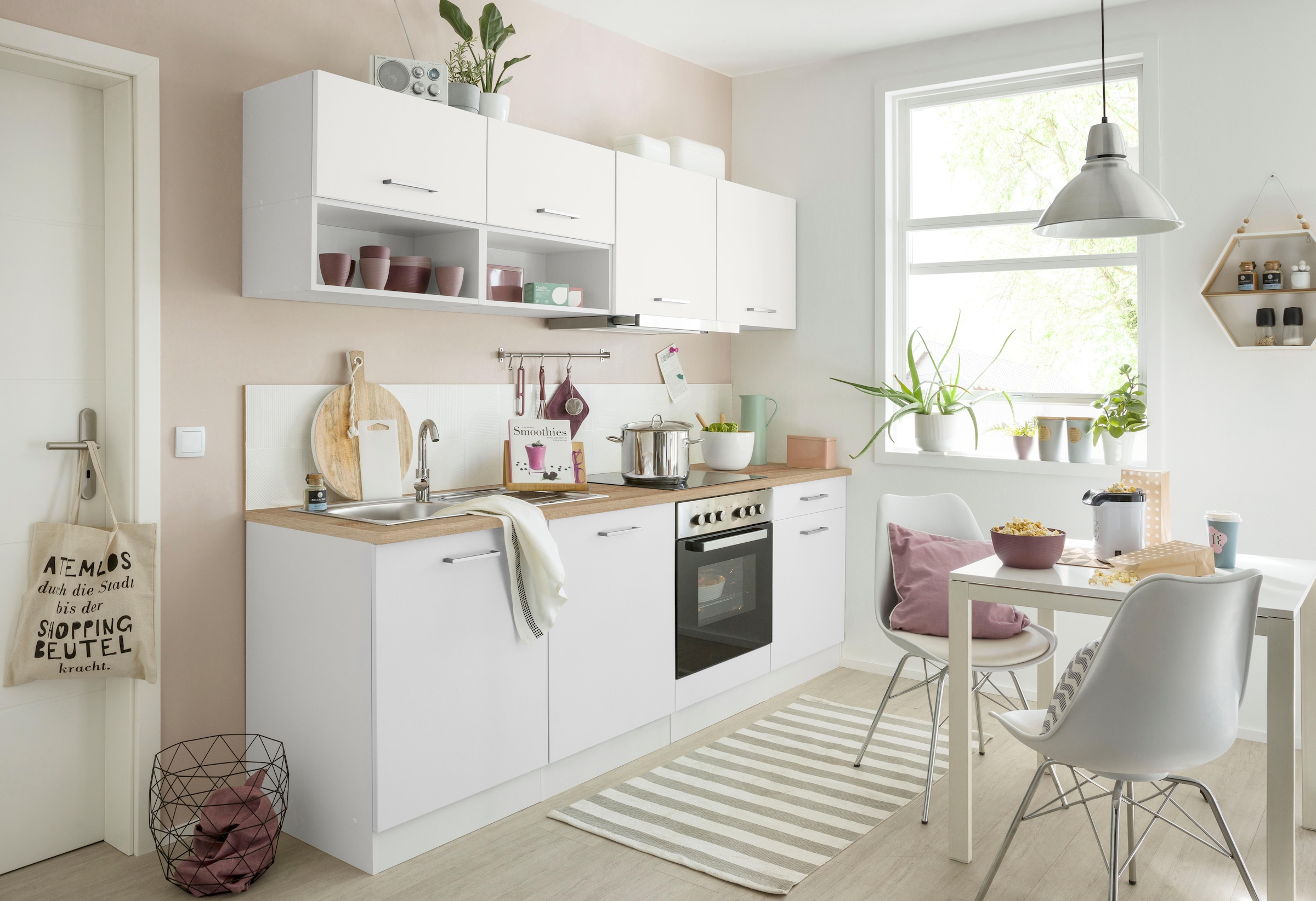 KOCHSTATION Küchenzeile »KS-Visby«, mit E-Geräten, Breite 240 cm