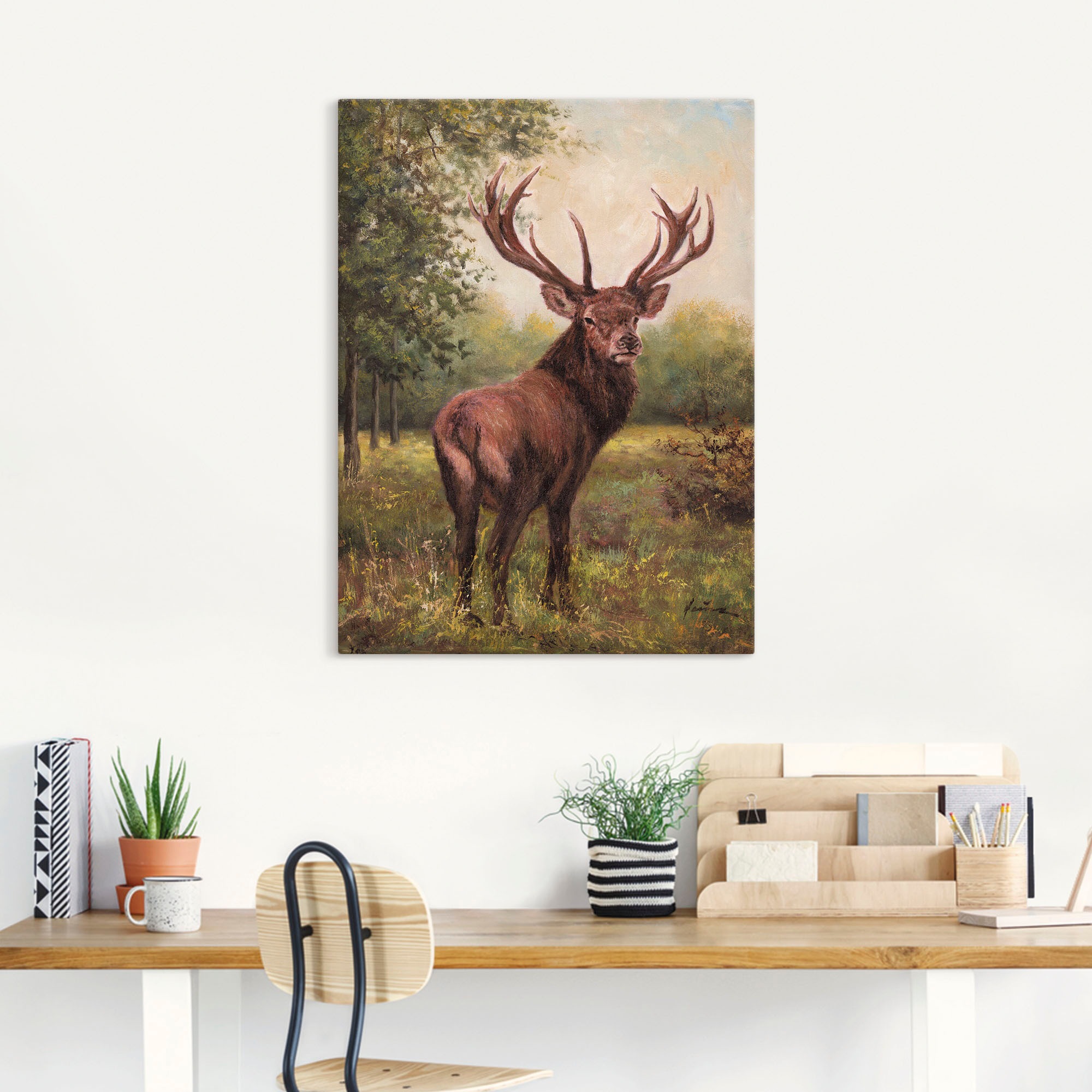 Artland Wandbild »Hirsch«, Wildtiere, (1 St.), als Leinwandbild, Poster, Wandaufkleber in verschied. Größen