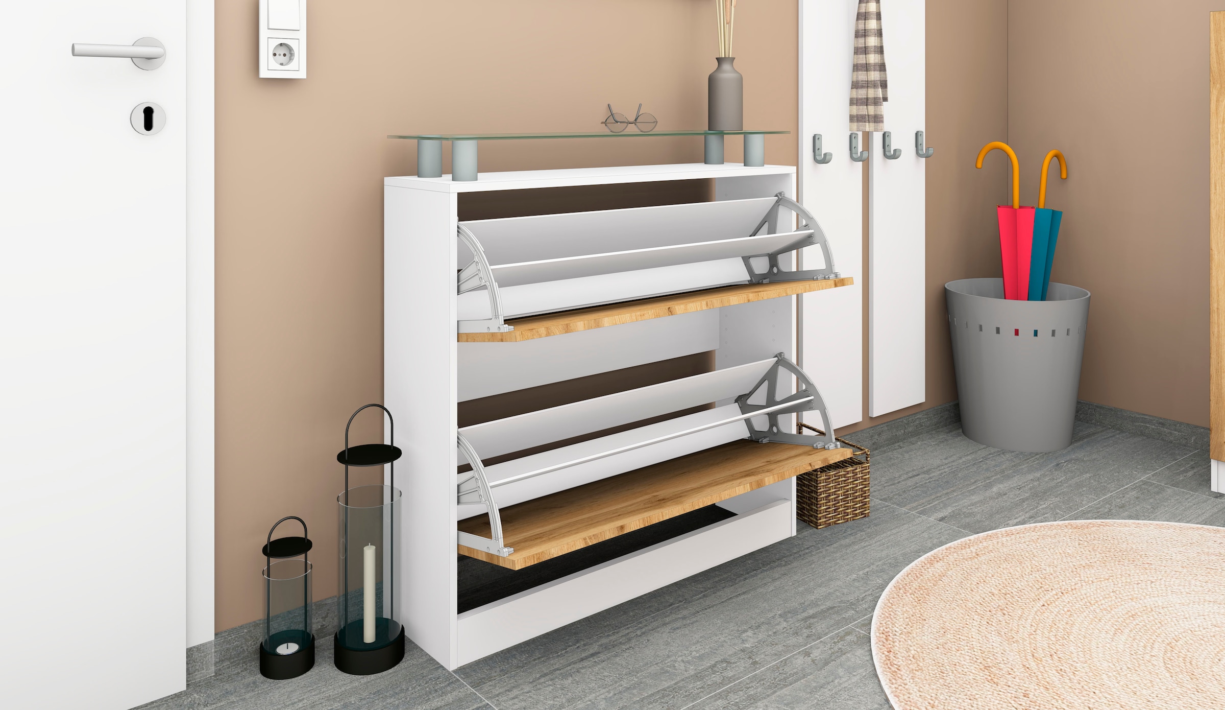 borchardt Möbel Schuhschrank »Finn« Breite 89 cm, mit Glasablage