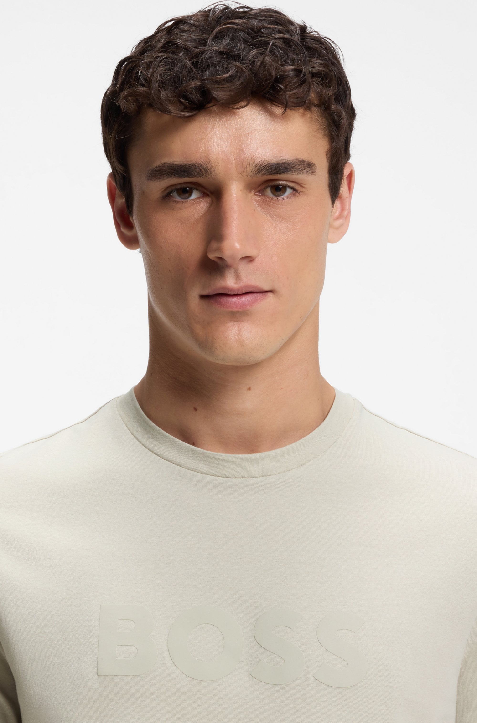 BOSS ORANGE T-Shirt Rundhalsausschnitt, Regular Fit, großer Logodruck