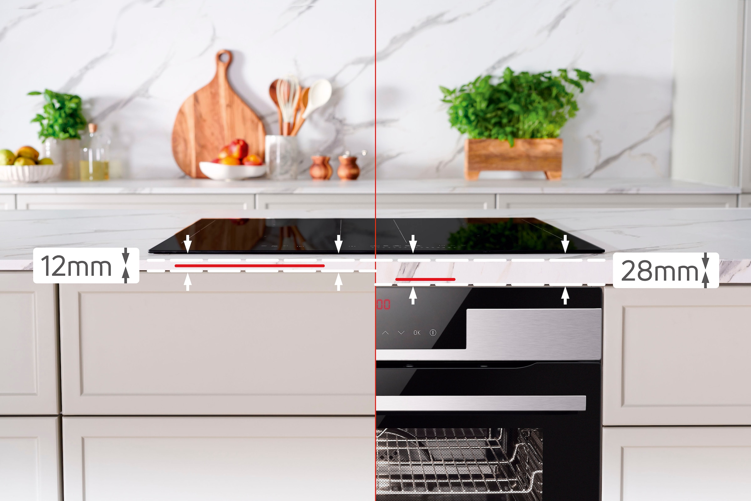 Amica Induktions-Kochfeld »KMI 772 660 C«, 14 Leistungsstufen, 1 Bridgezone, rahmenlos