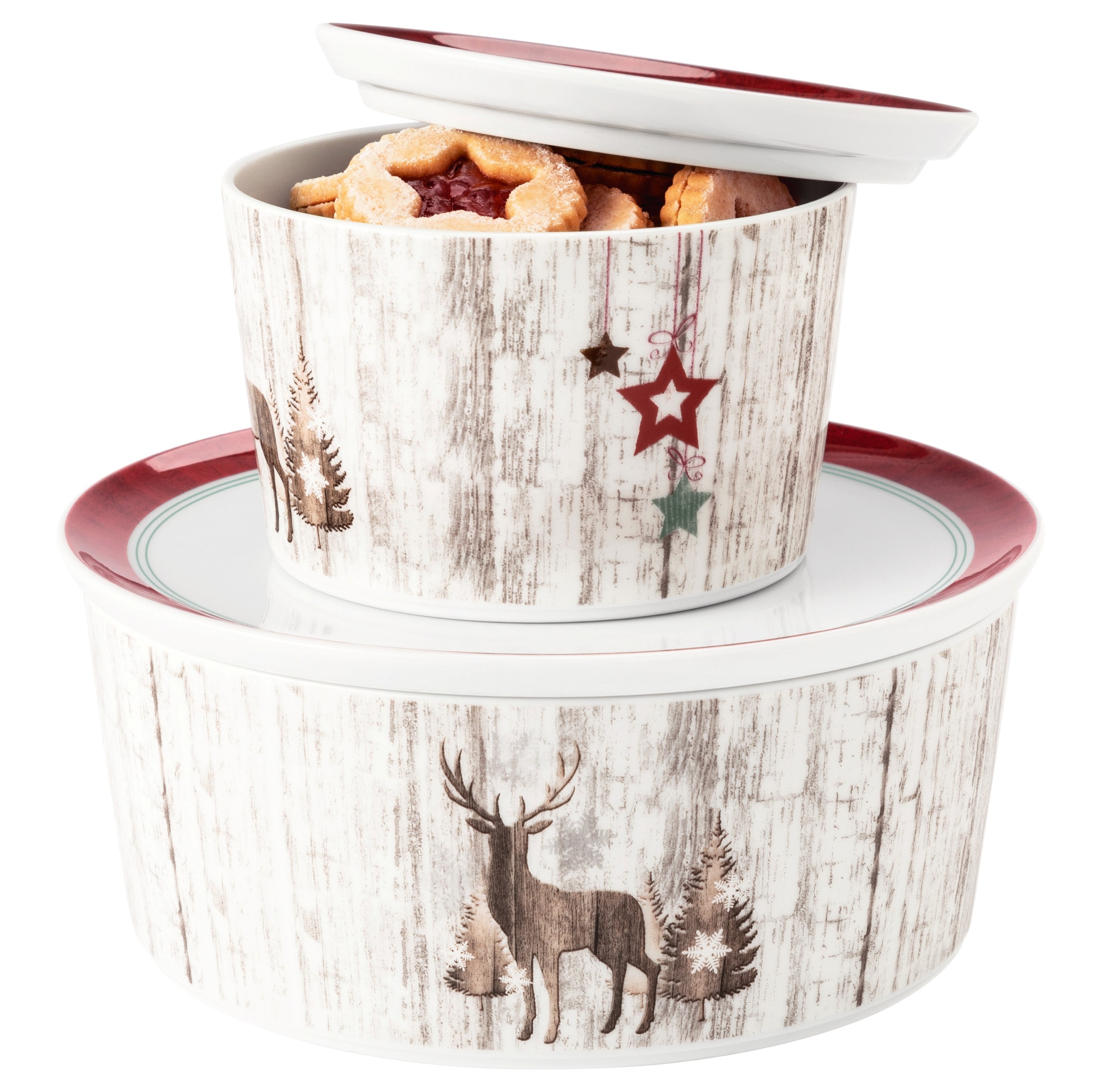 Seltmann Weiden Gebäckschale »Life Christmas, Schale, Gebäckdose« 2 tlg. aus Porzellan Dose mit Deckel