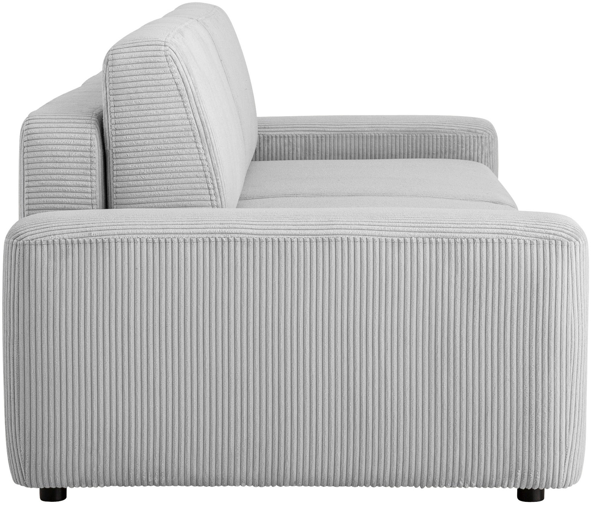 INOSIGN 3-Sitzer »TORGE (257cm), Sofa,Schlafsofa in Cord, Samtvelours, Struktur fein«, rundes Design, Schlaffunktion u. Bettkasten, Liegefläche: 135/200 cm