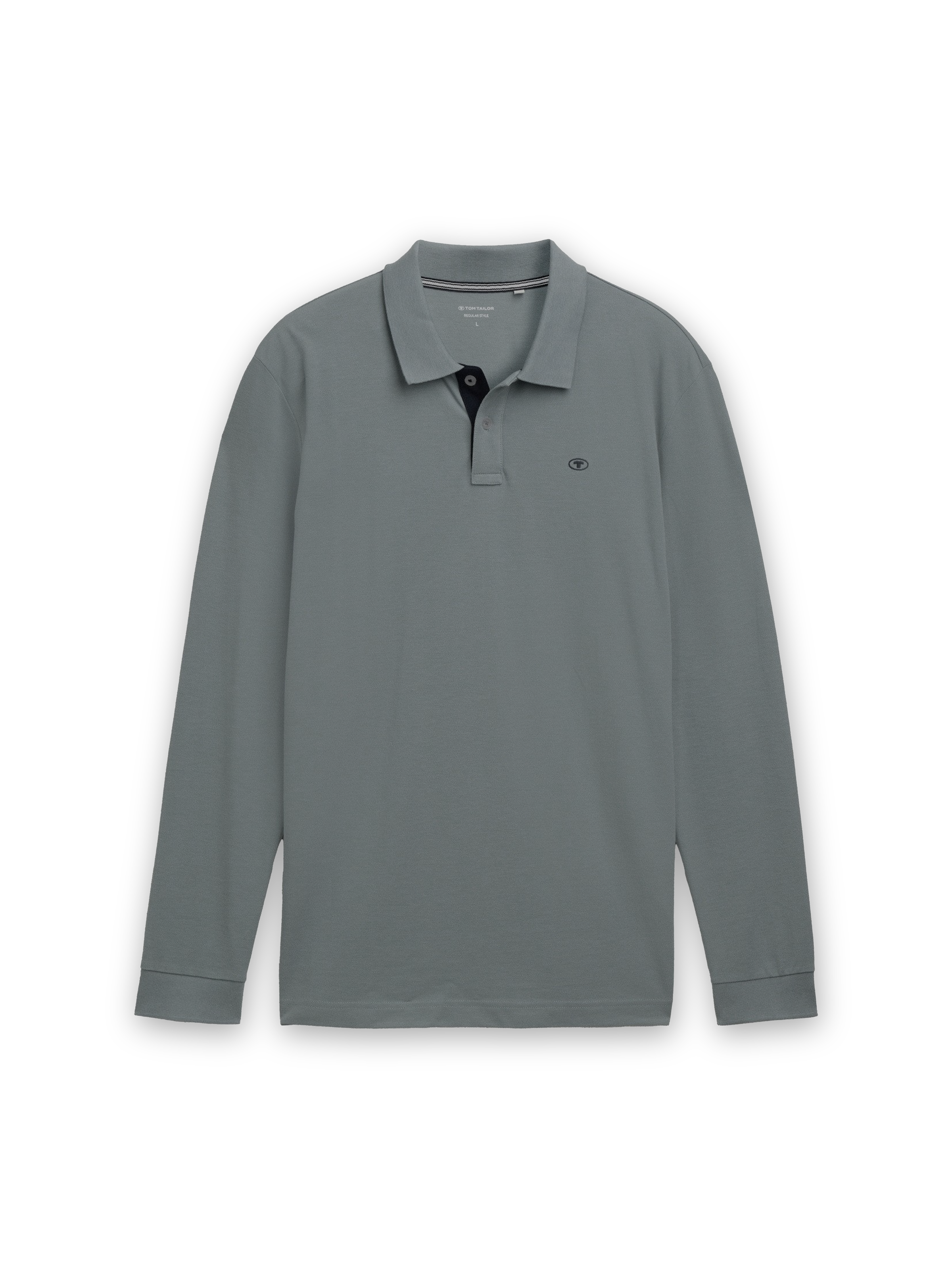 TOM TAILOR Langarm-Poloshirt mit Logo-Stickerei