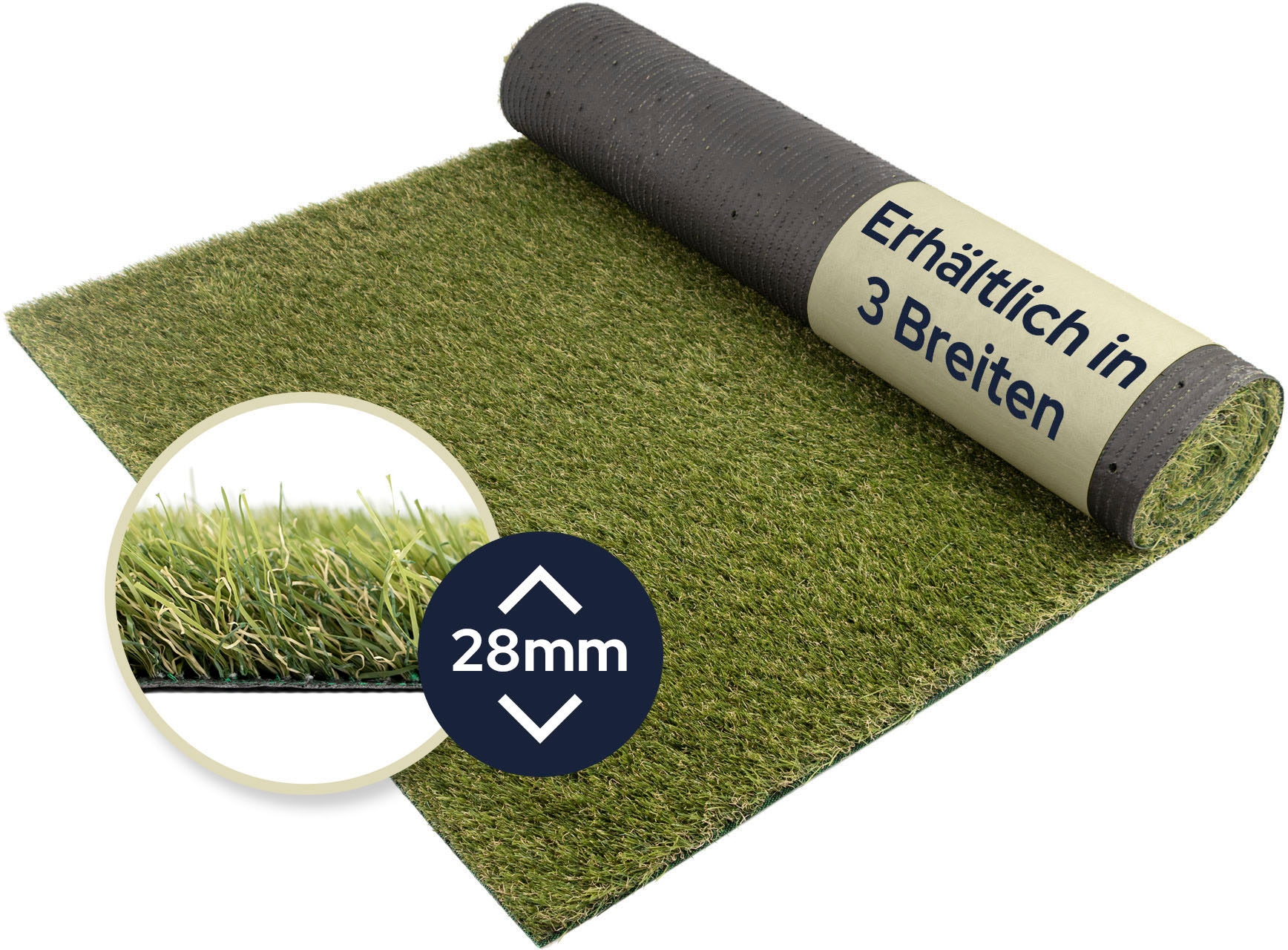 Primaflor-Ideen in Textil Kunstrasen »ARIZONA«, rechteckig, 37 mm Höhe, Drainagefunktion, strapazierfähig, UV-stabil, für Balkon & Terrasse