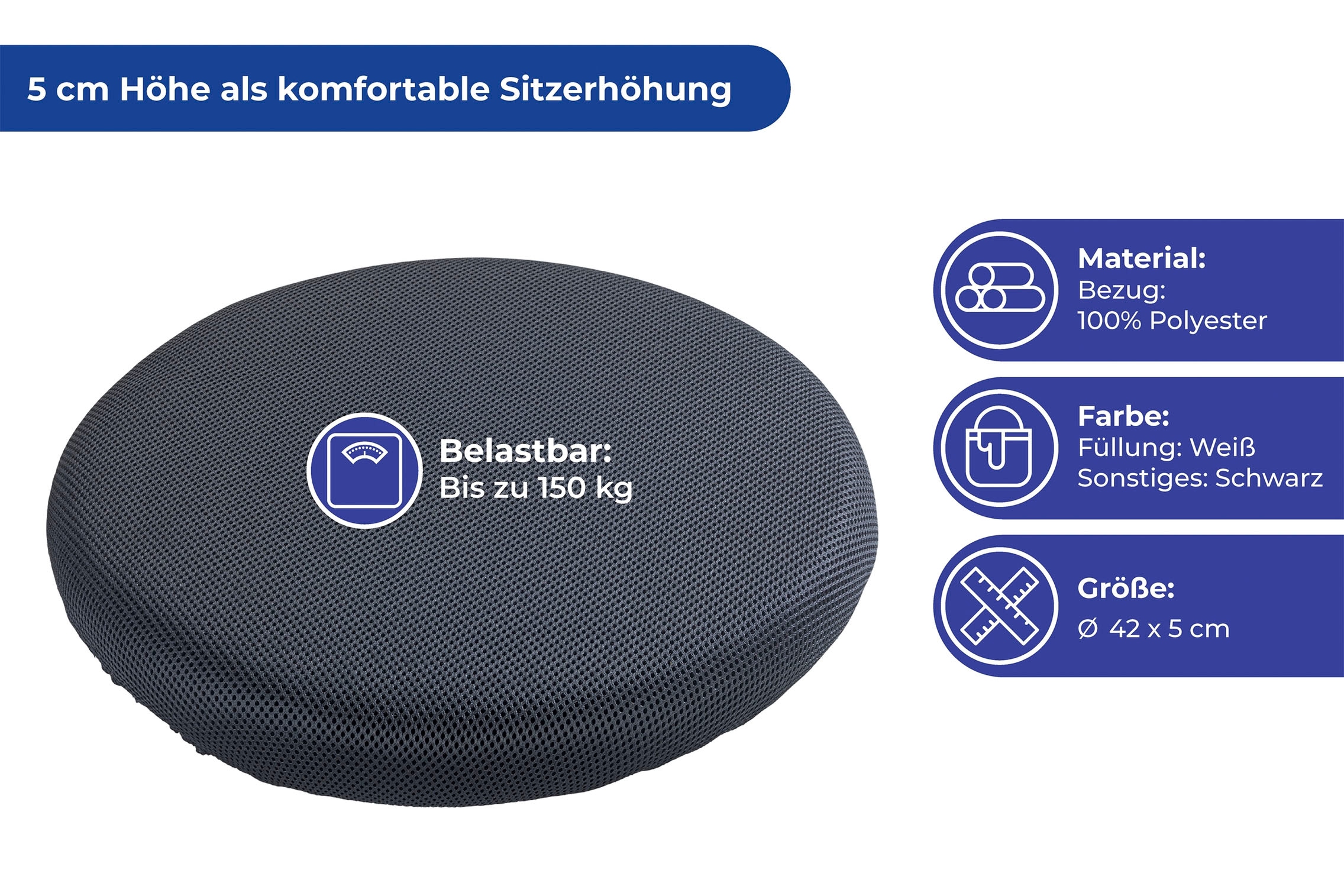 Maximex Drehkissen »Orthopädisches Visco-Drehkissen, 360°«, belastbar bis 150 kg