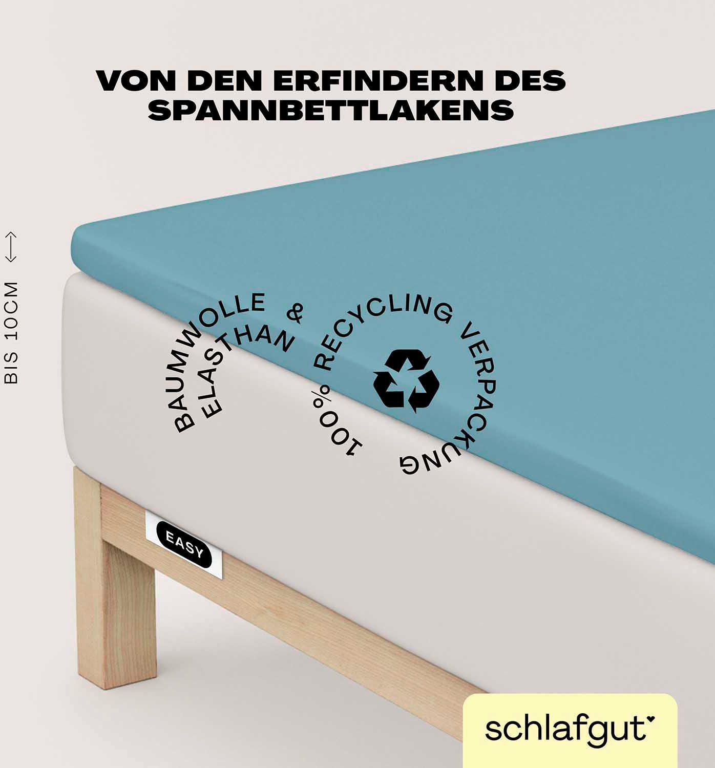 Schlafgut Spannbettlaken »EASY Jersey Elasthan Topper«, MADE IN GREEN by OEKO-TEX®