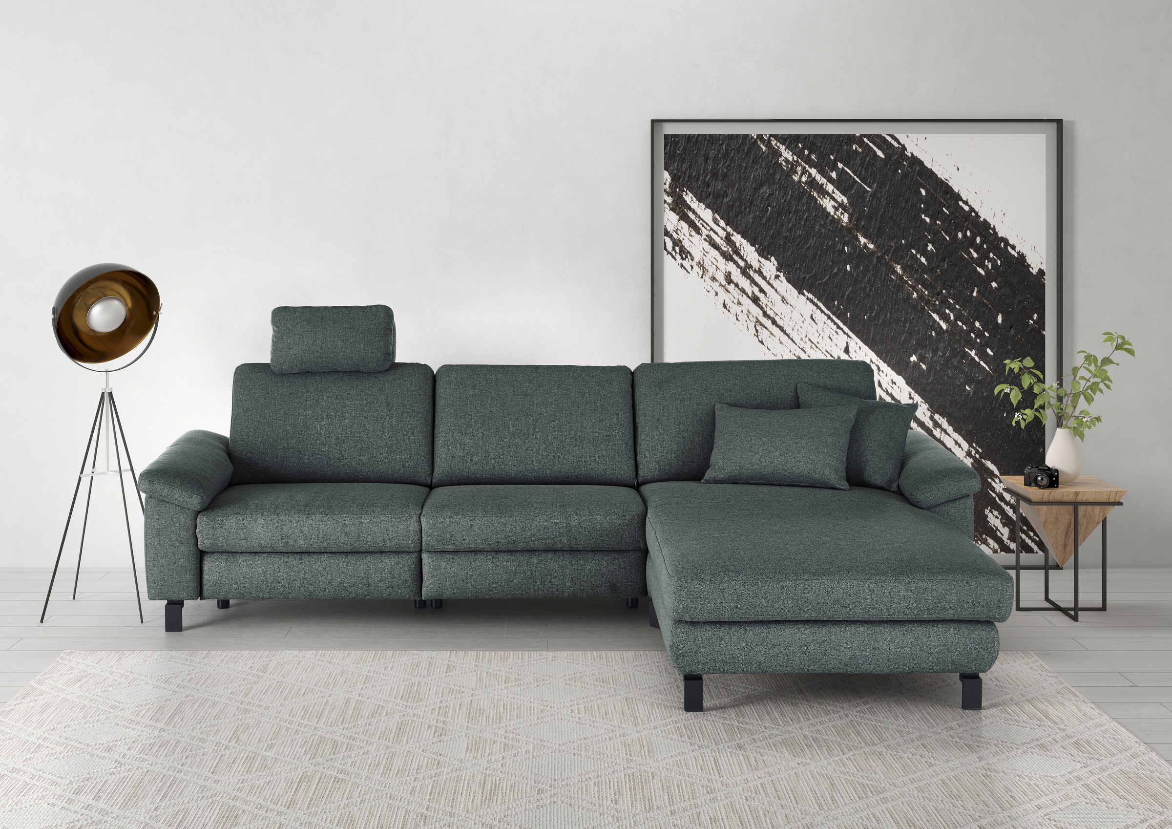 3C Candy Ecksofa »Mainau L-Form«, Relaxfunktion im 1,5-Sitzer, motorische Schlaffunktion in Longchair