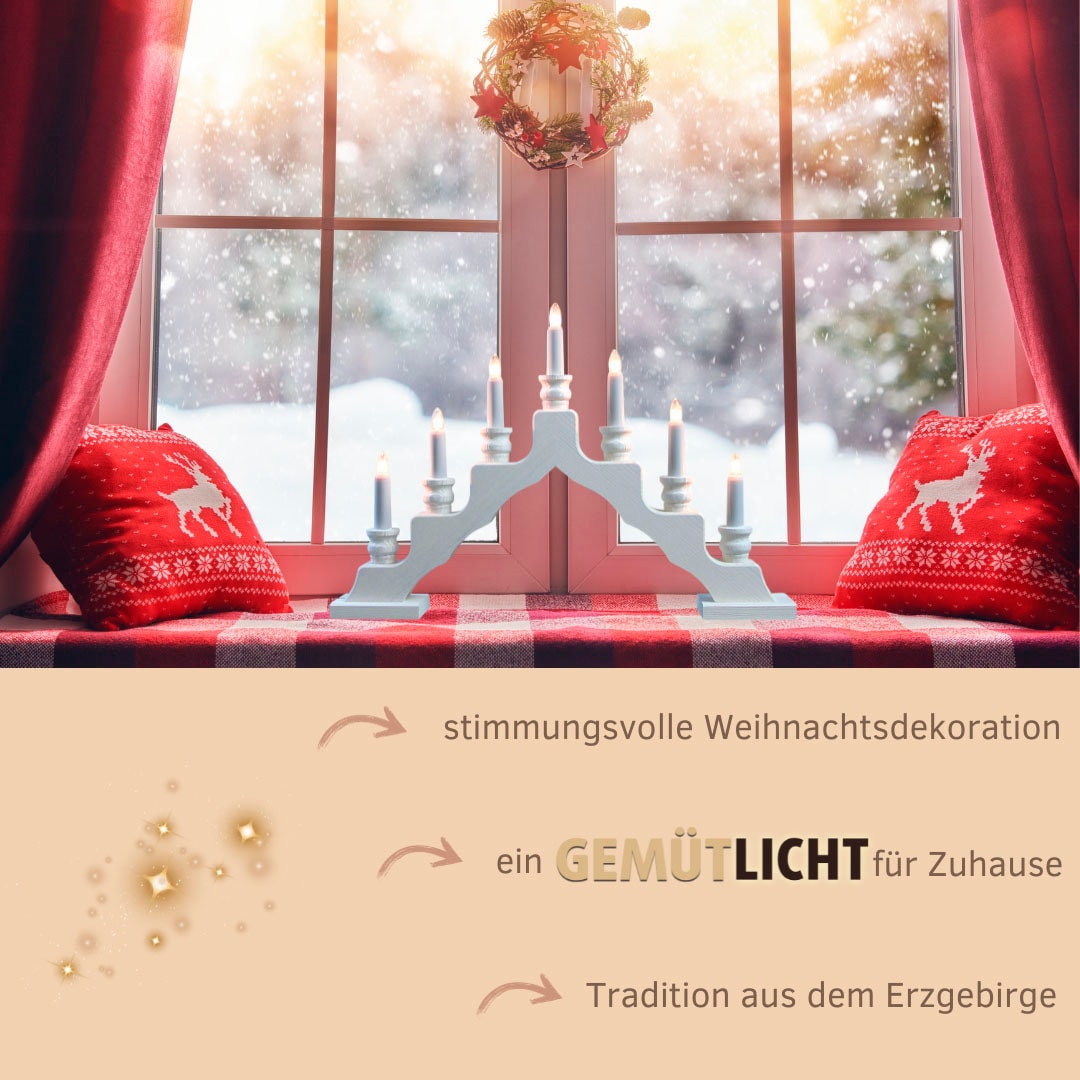 Weigla Lichterbogen »Schwede, Weihnachtsdeko, Made in Germany« 1 Stk. 7-flammig