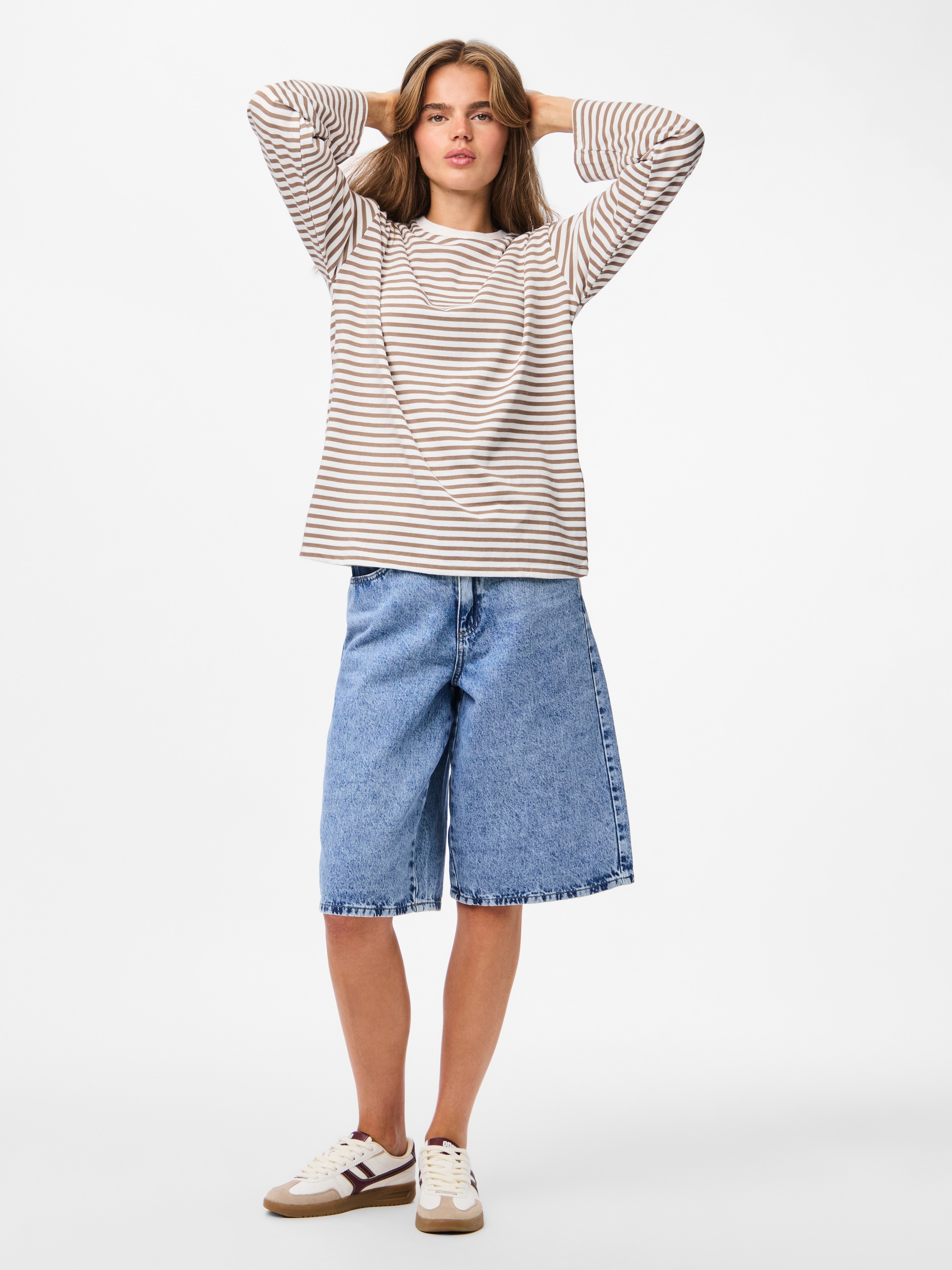 pieces Langarmshirt »PCSADIE LS TOP JRS NOOS« Baumwollmischung, oversize