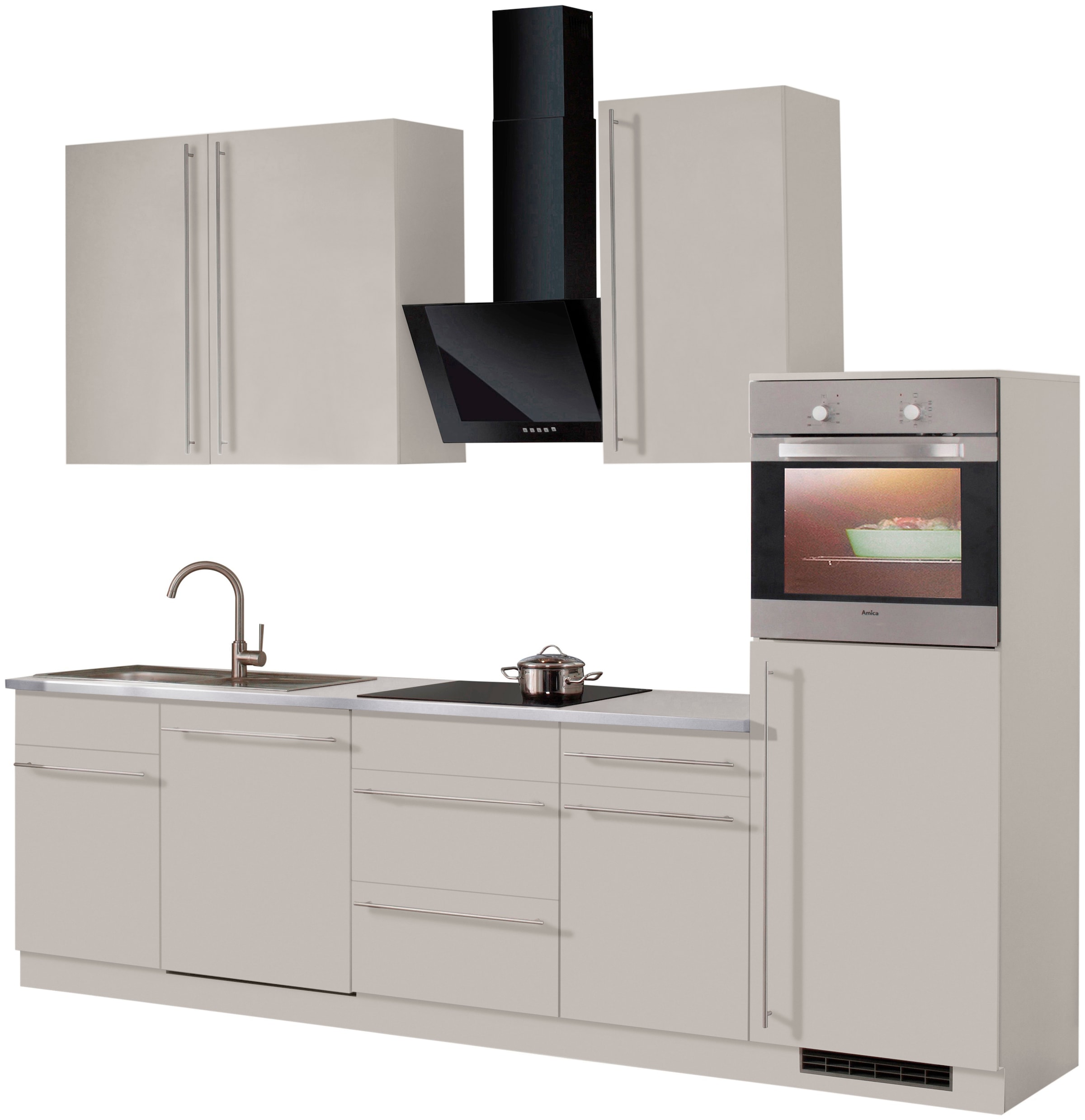 wiho Küchen Küchenzeile »Chicago«, mit E-Geräten, Gesamtbreite 280 cm auf  Rechnung bestellen