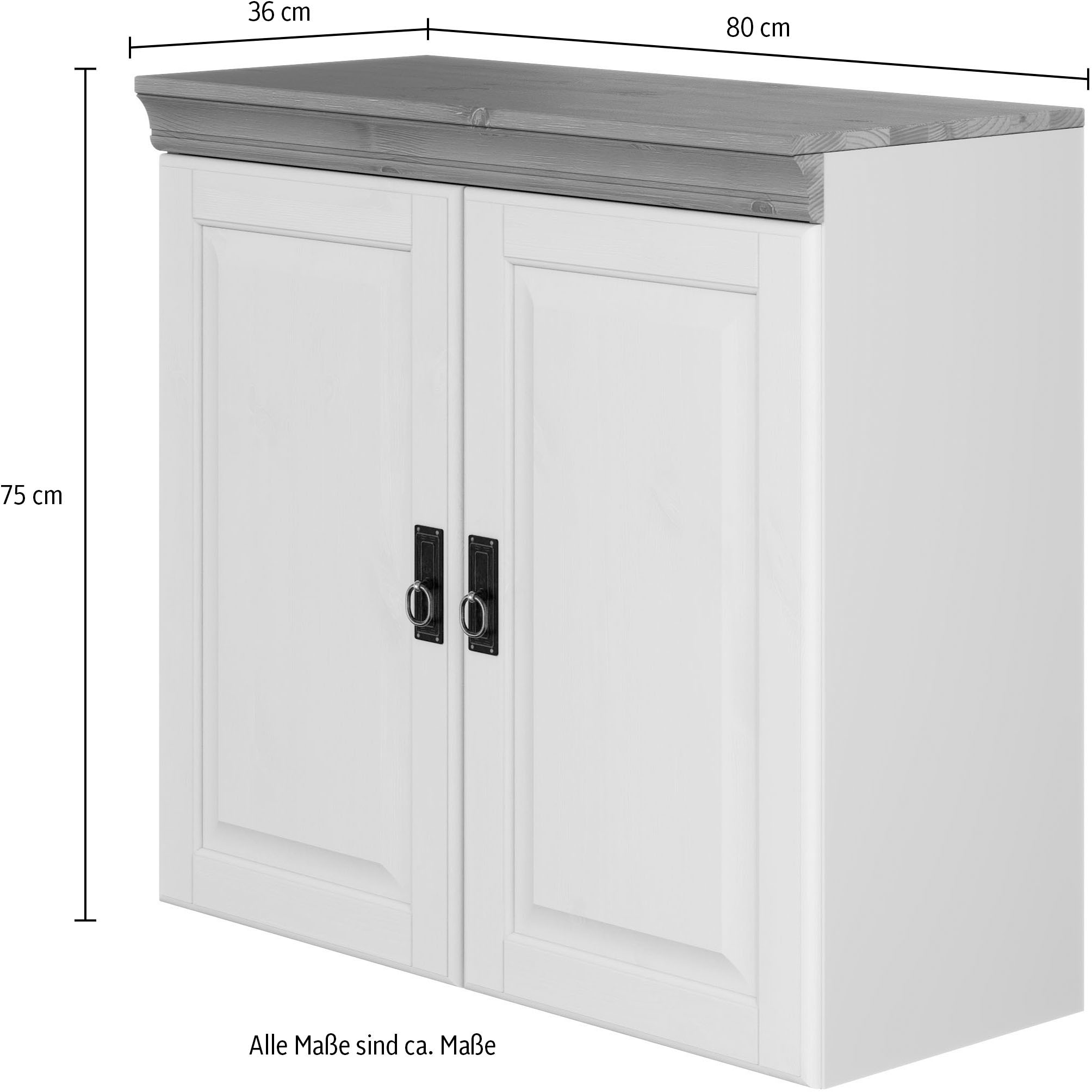 Home affaire Hängeschrank »Rügen«, Breite 80 cm, Kiefer massiv, 2 Türen, 1 Einlegeboden