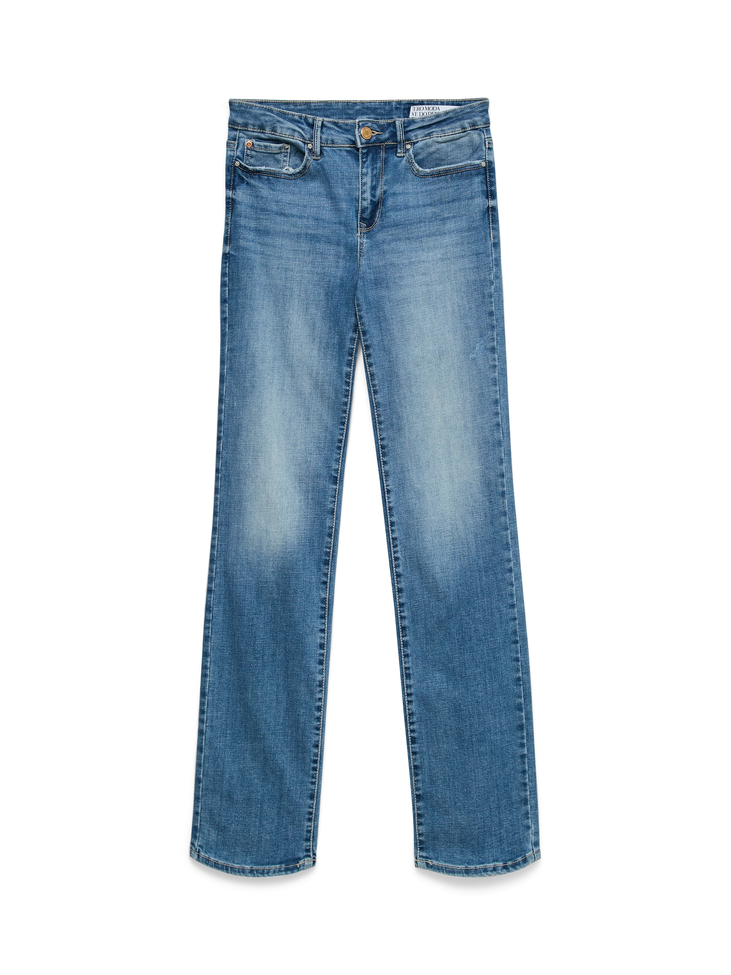 Vero Moda Straight-Jeans »VMFLASH MR STRAIGHT JEANS LI347 GA NOOS« Baumwollmischung mit Stretch, regular waist, straight fit