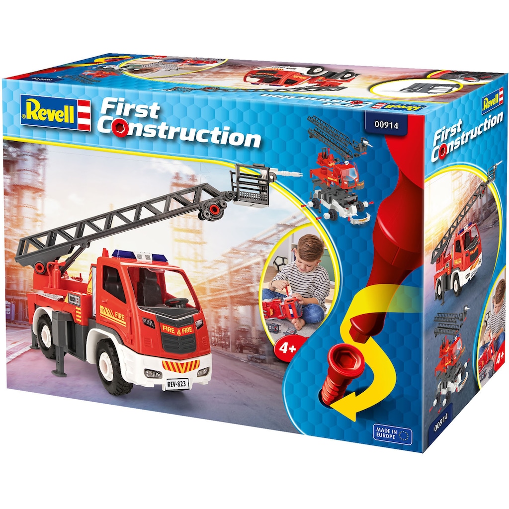Revell® Modellbausatz »Revell First Construction, Feuerwehr-Leiterwagen«, 1:20