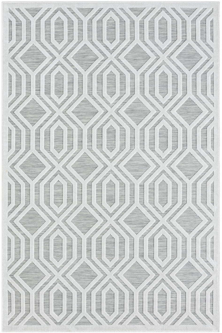 Myflair Möbel & Accessoires Teppich »Haven Lagerräumung«, rechteckig, 8 mm Höhe, Rauten Motiv, Hoch-Tief Effekt, Outdoor geeignet, Balkon, Terrasse