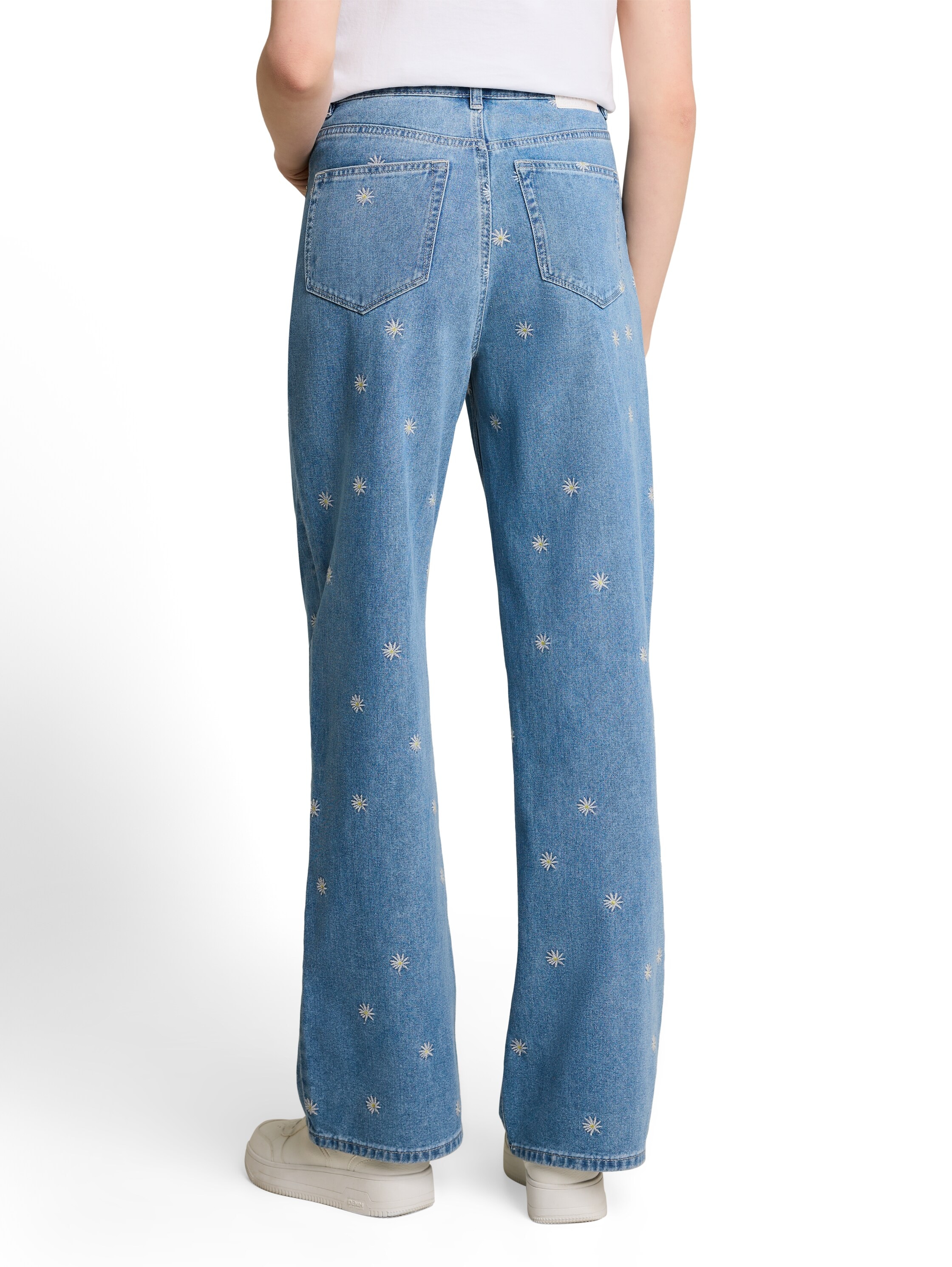 TOM TAILOR Denim Weite Jeans mit Allover-Stickereien