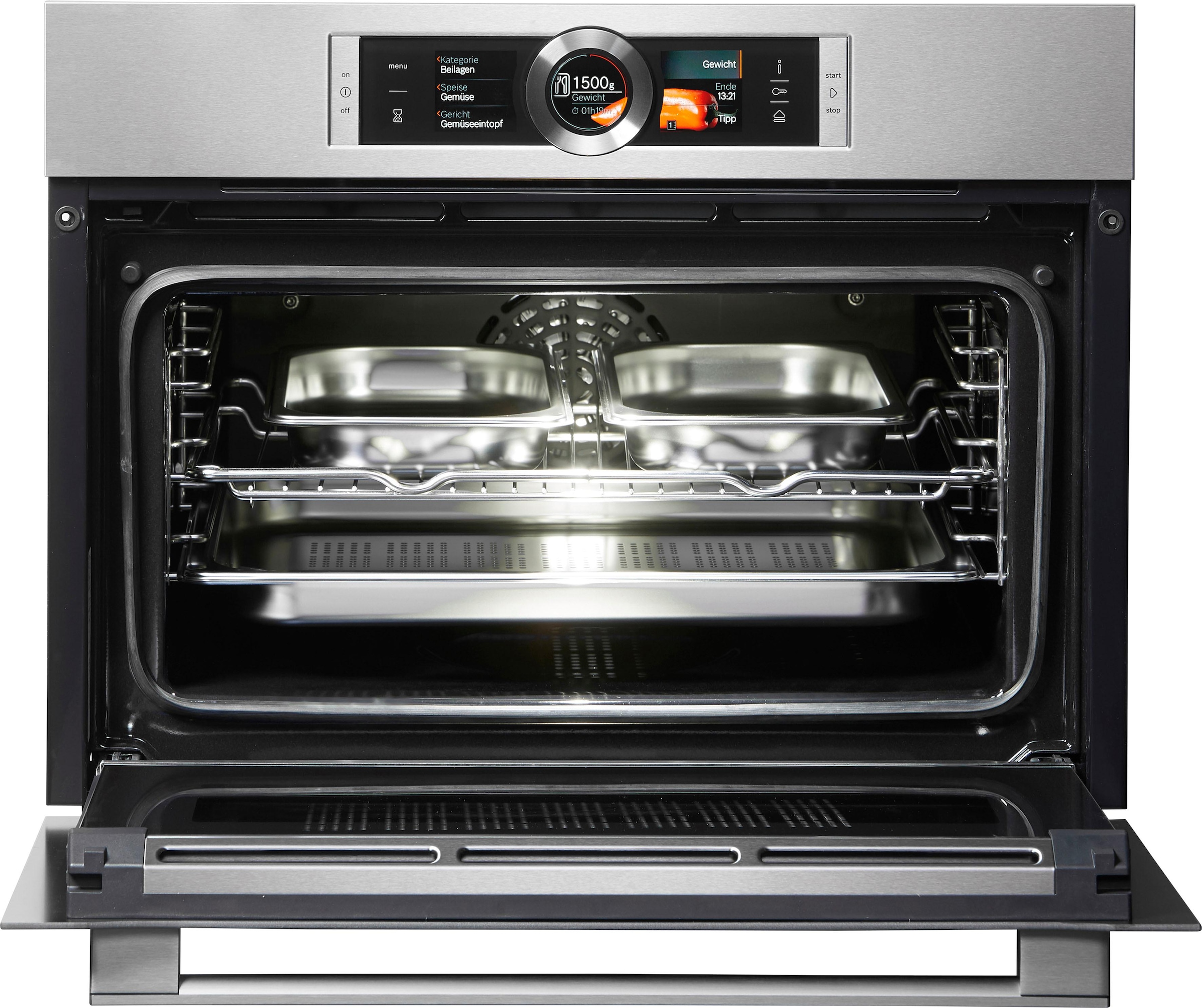 4. Bild von BOSCH Dampfbackofen »CSG636BS3«, 8, CSG636BS3, mit Teleskopauszug nachrüstbar, ecoClean Direct, mit softClose