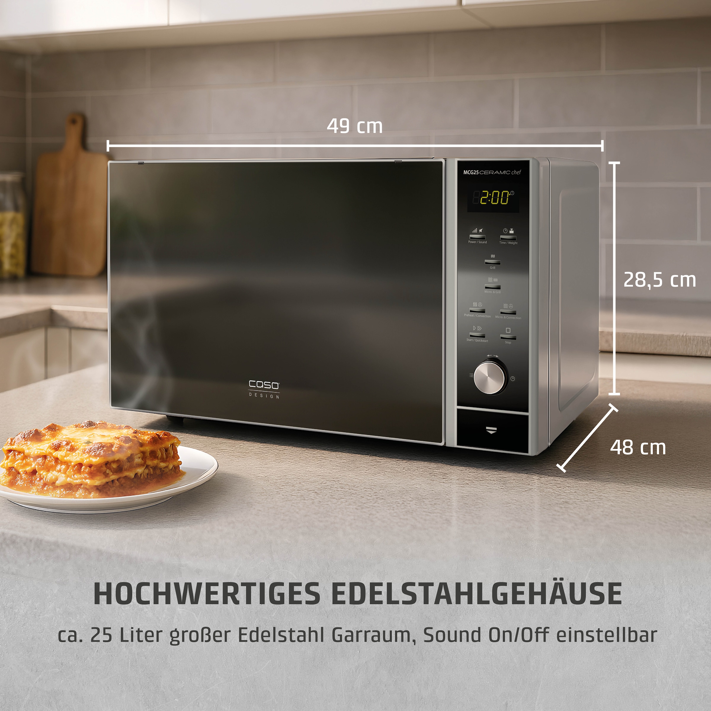 Caso Mikrowelle »3351 MCG 25 Ceramic Chef« Grill | Heißluft | Mikrowelle 2100 W