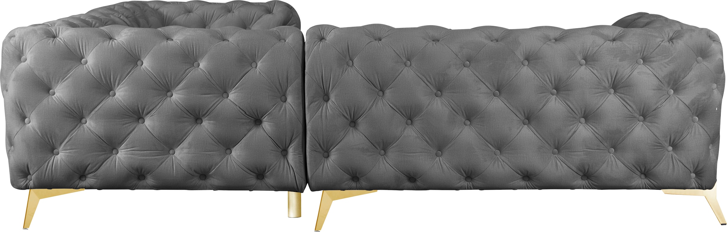Leonique Chesterfield-Sofa »Amaury L-Form«, moderne Chersterfield-Optik, Breite 262 cm, Fußfarbe wählbar