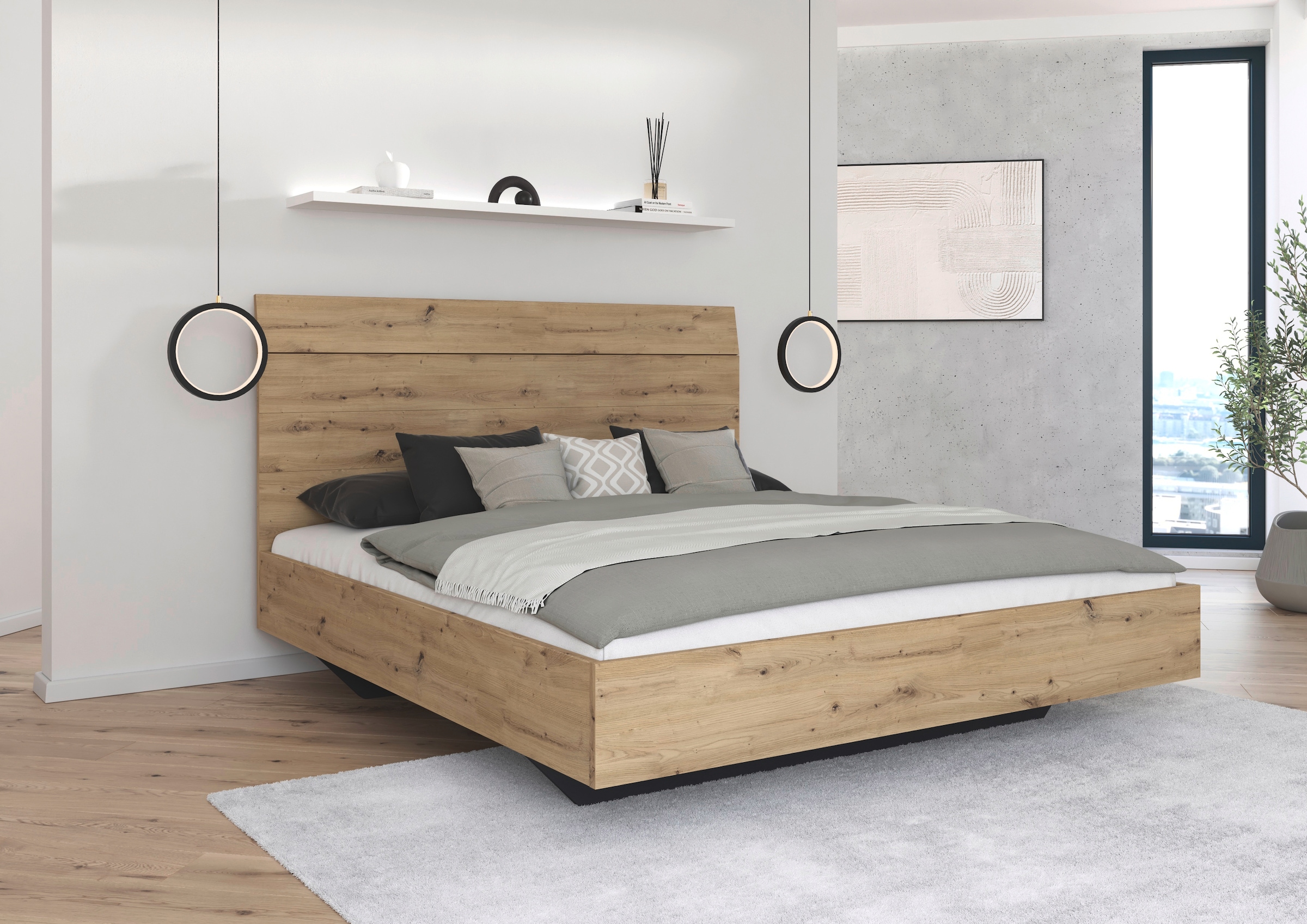 rauch Futonbett »Bett Doppelbett Holzbett AGORDO«, mit hohem Kopfteil und s günstig online kaufen