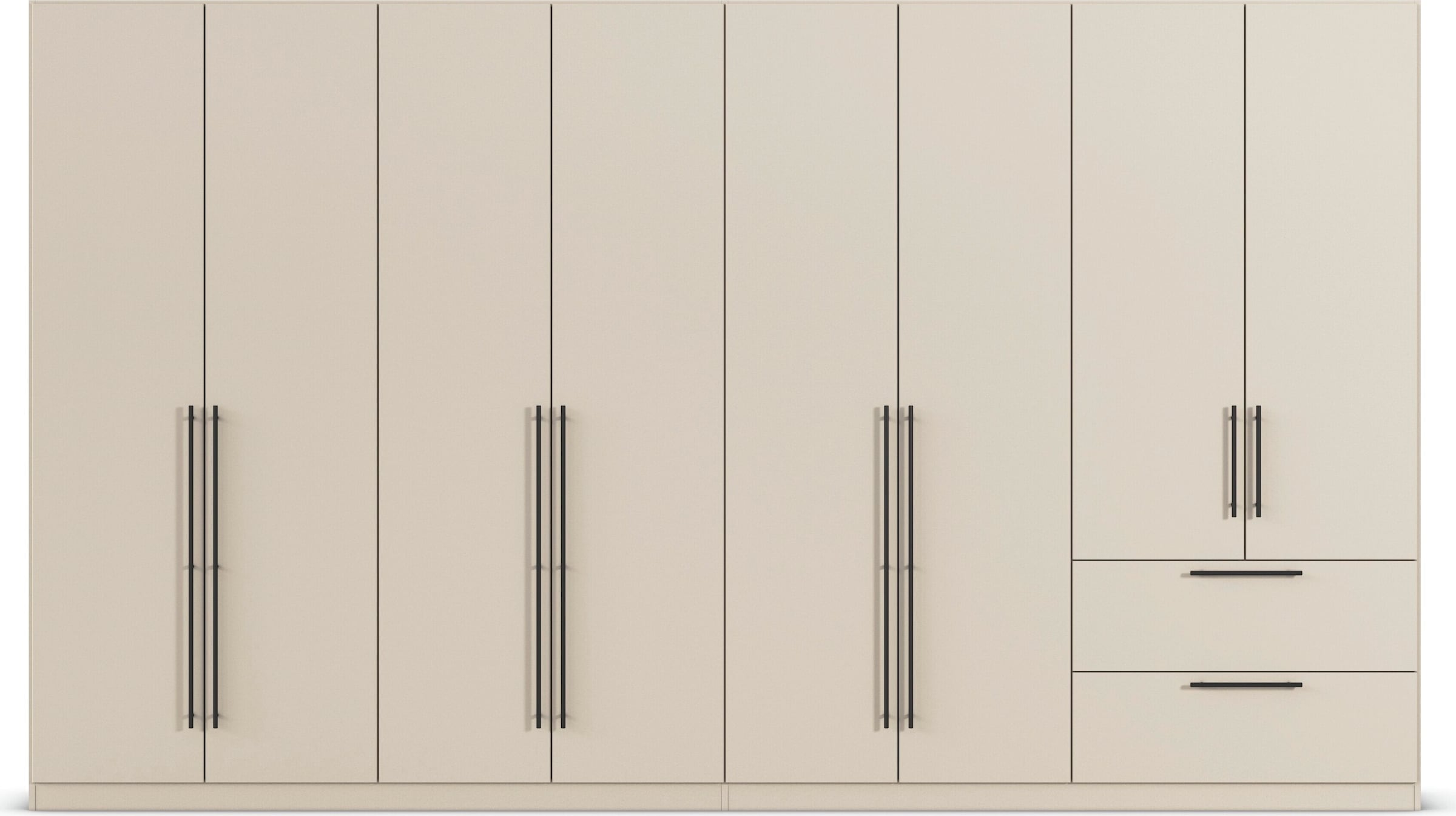 rauch Kleiderschrank »Drehtürenschrank Schrank Garderobe Wäscheschrank Schlafzimmer AVOLA«, (in 3 verschiedenen Ausstattungen BASIC/CLASSIC/PREMIUM), mit hochwertigen Stangengriffen aus Metall in Schwarz MADE IN GERMANY