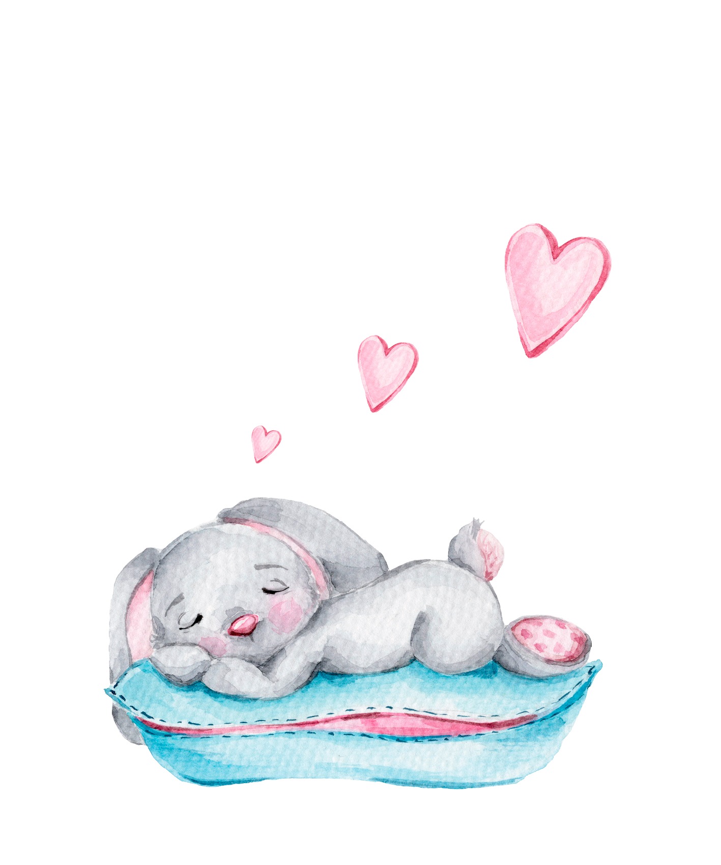 Lüttenhütt Poster »Schlafender Hase mit Herzen«, Fantasy-Hase-Hasen-Herz-Herzen-Tiere, (1 St.), HD Premium Druck