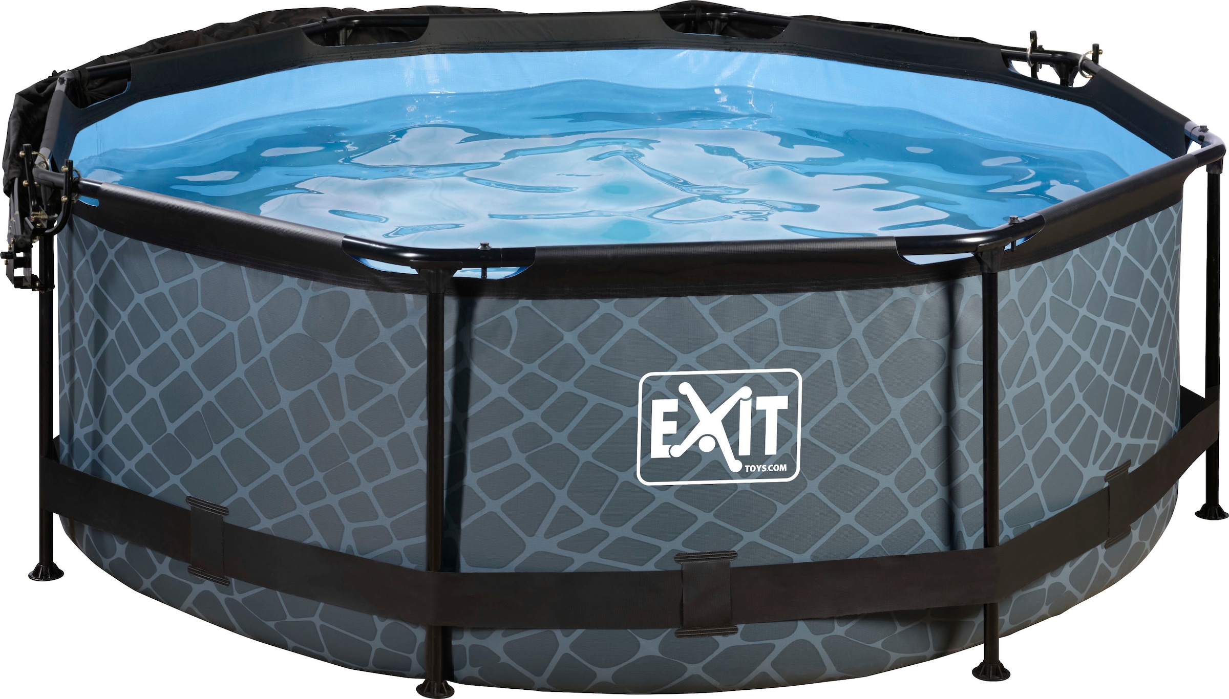 EXIT Framepool »inkl. Sonnensegel«, (Set, 3 tlg.), ØxH: 244x76 cm, mit Kartuschenfilterpumpe und Sonnensegel