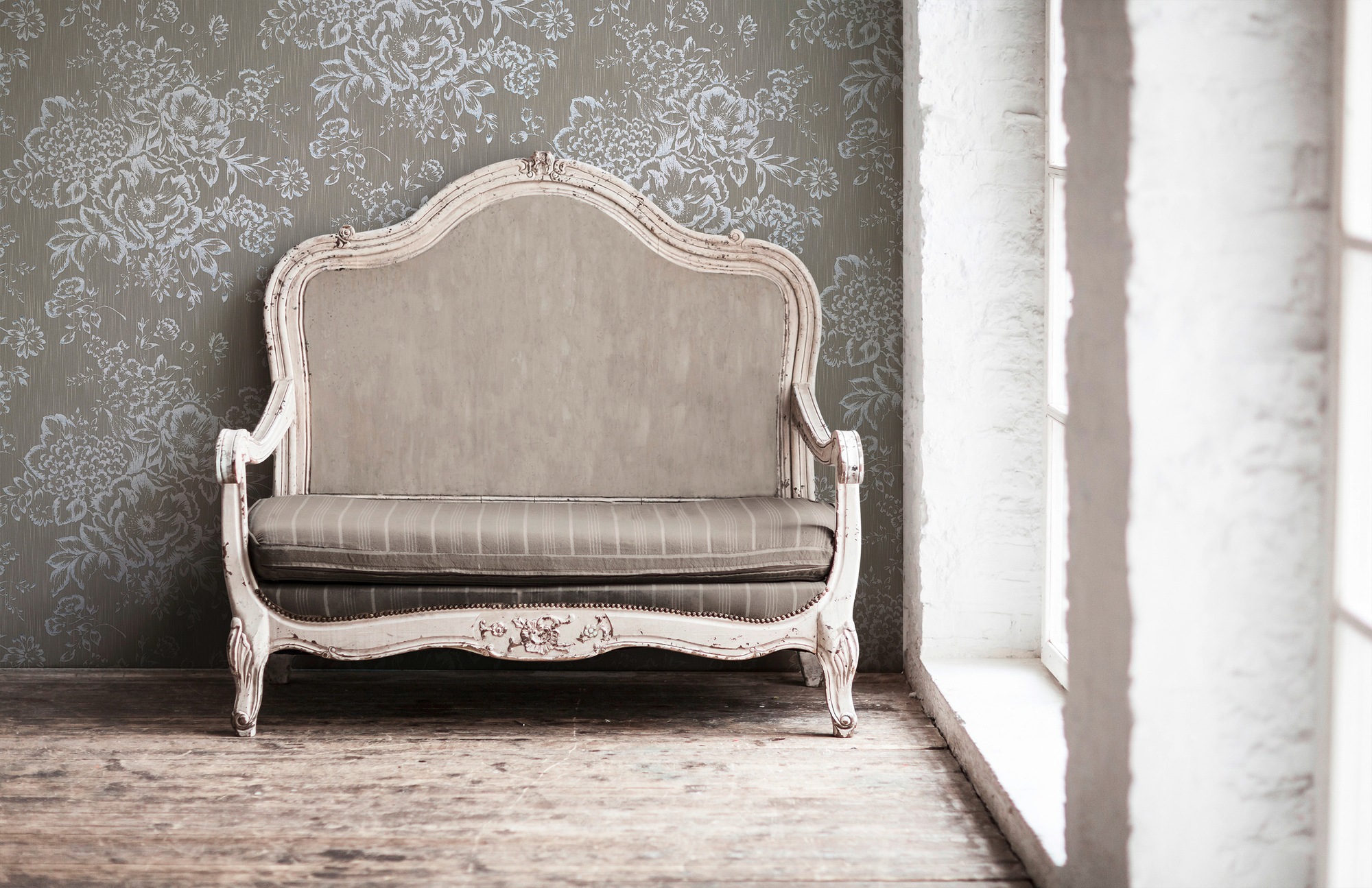 Architects Paper Textiltapete »Metallic Silk«, floral-matt-glänzend, Barocktapete Tapete Blumen