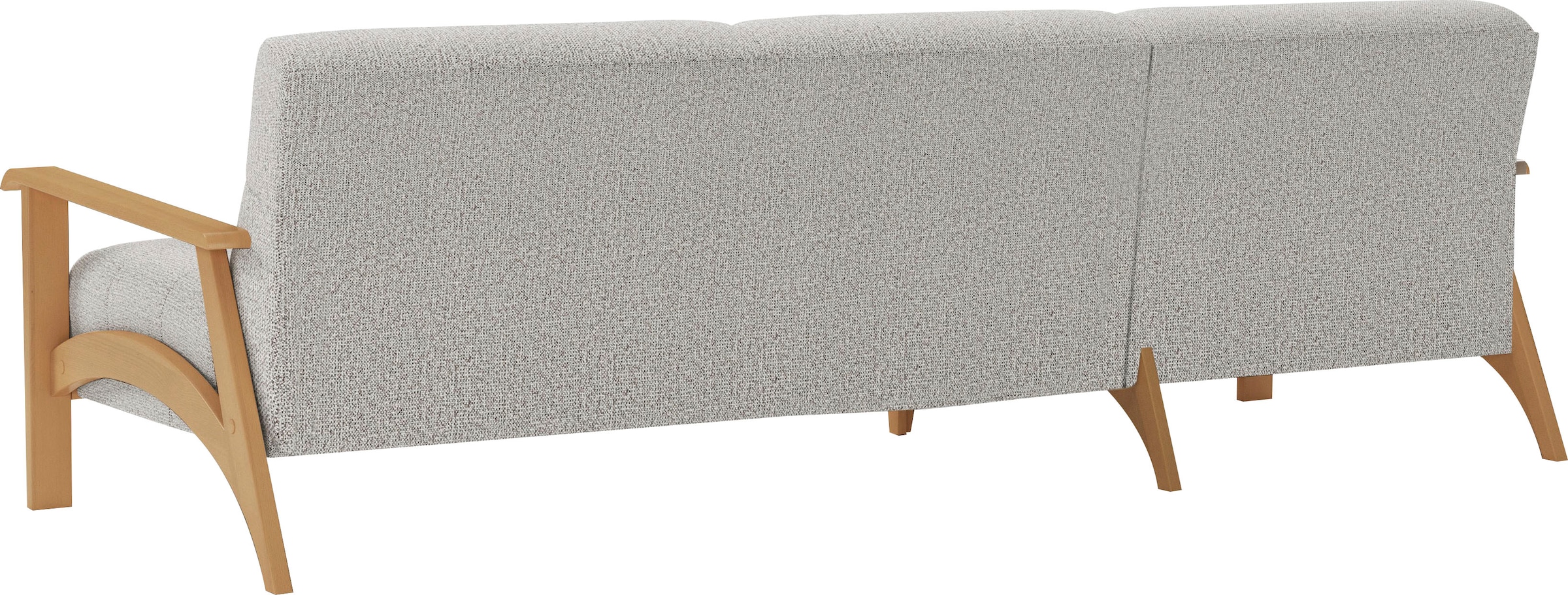 sit&more Ecksofa »Billund L-Form«, Armlehnen aus eichefarbigem Buchenholz, verschiedene Bezüge und Farben