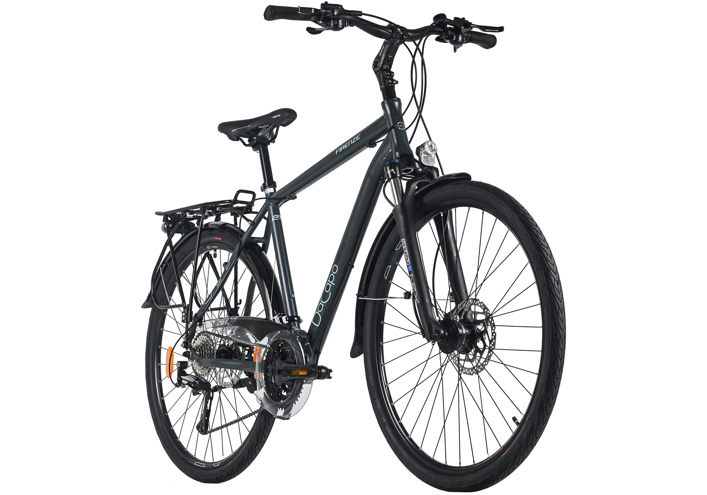 Dacapo Trekkingrad »Firenze 300 Schwarz 24 Gänge RH 53 cm« 24 Gang Shimano Acera Schaltwerk Kettenschaltung