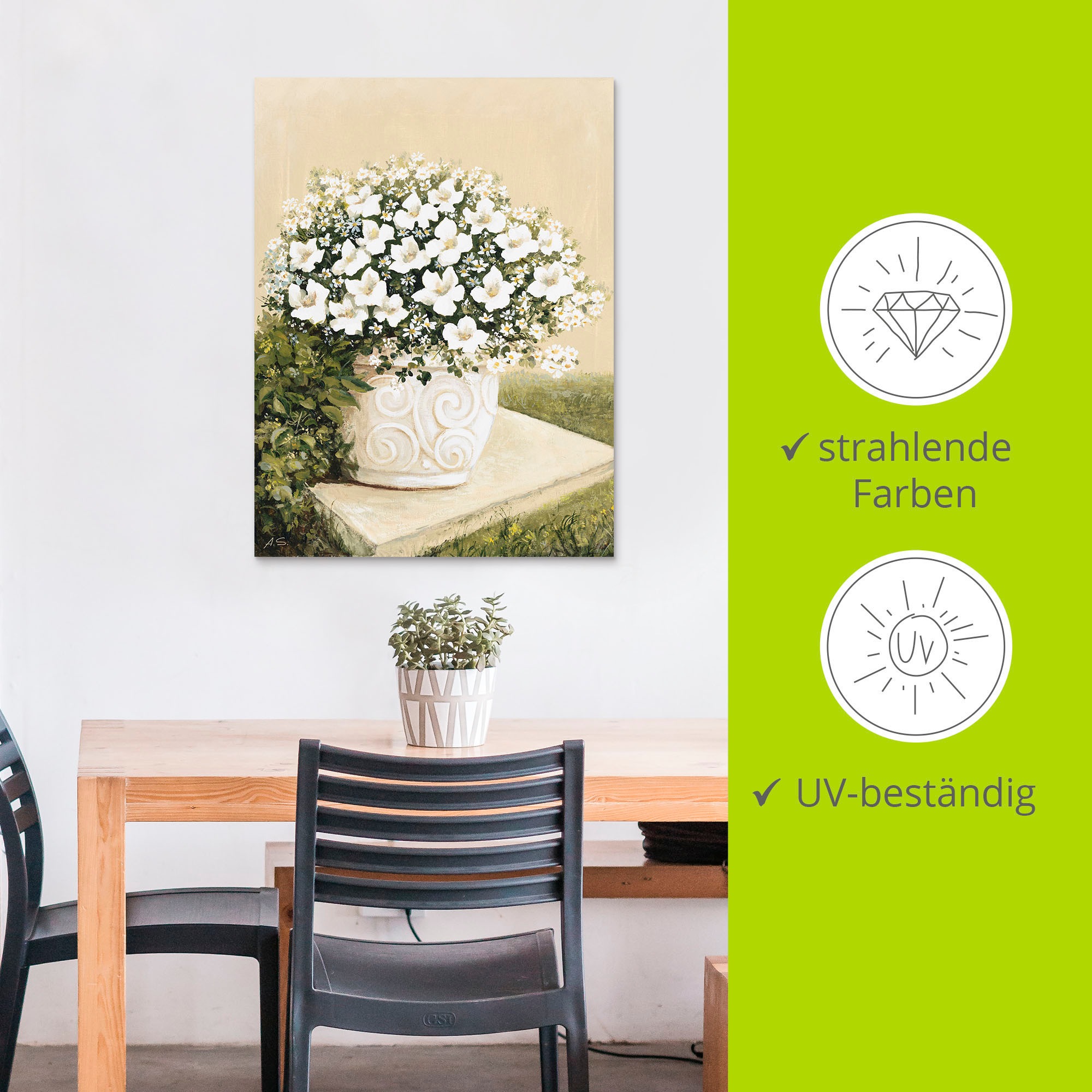 Artland Wandbild »Blumentopf I«, Blumen, (1 St.), als Alubild, Outdoorbild, Leinwandbild, Poster in verschied. Größen