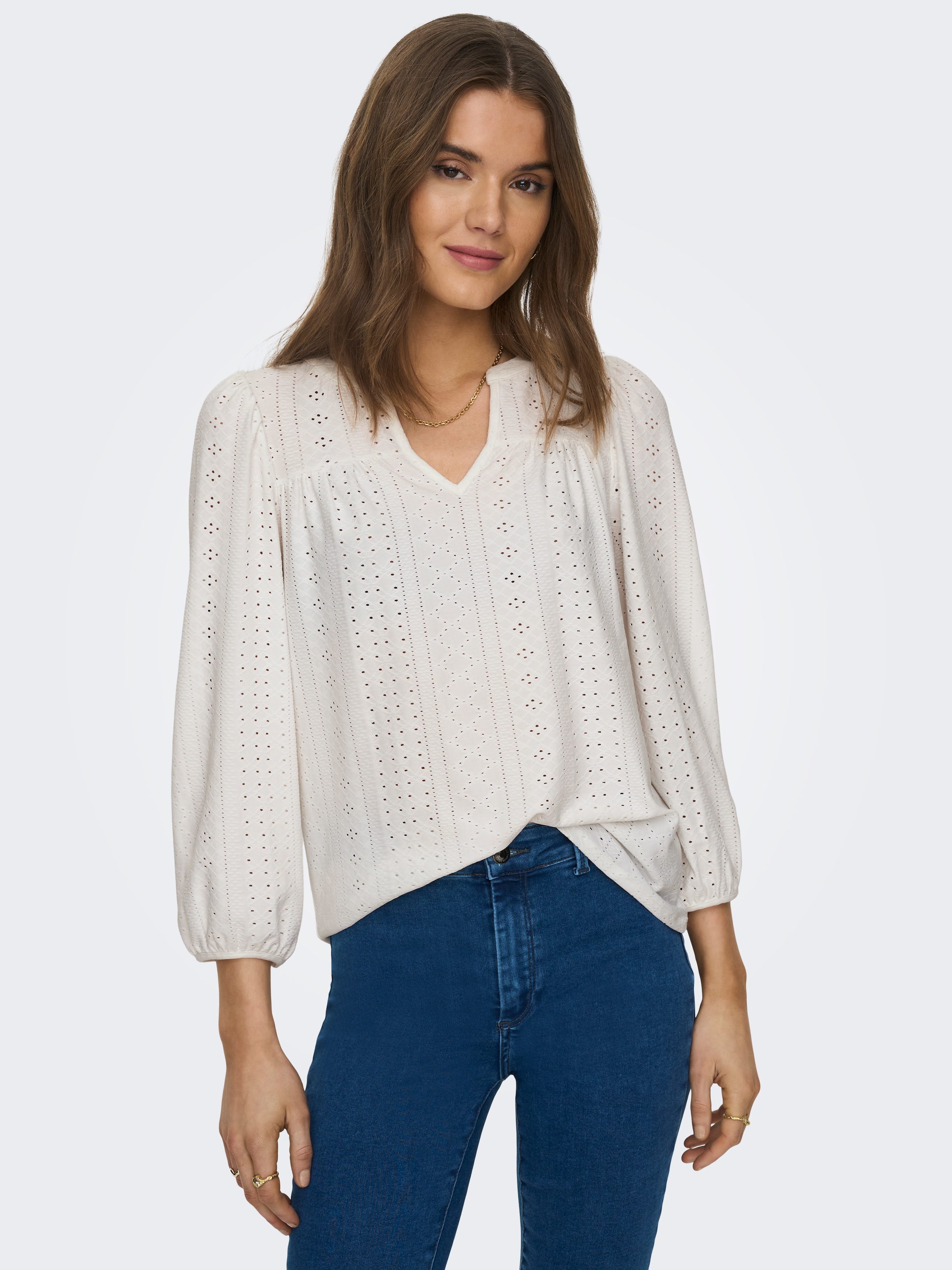 ONLY Blusenshirt »ONLSANDRA 3/4 SPLIT TOP JRS«