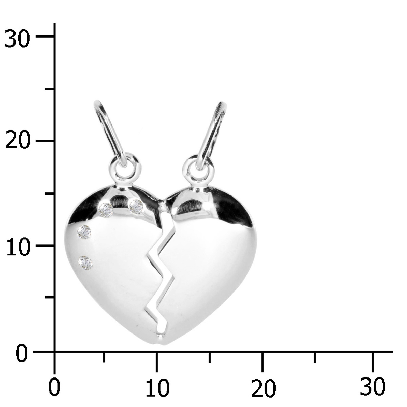 OSTSEE-SCHMUCK Kettenanhänger »Ostsee-Schmuck Anhänger geteiltes Herz Anhänger geteiltes Herz«, (1 tlg.)