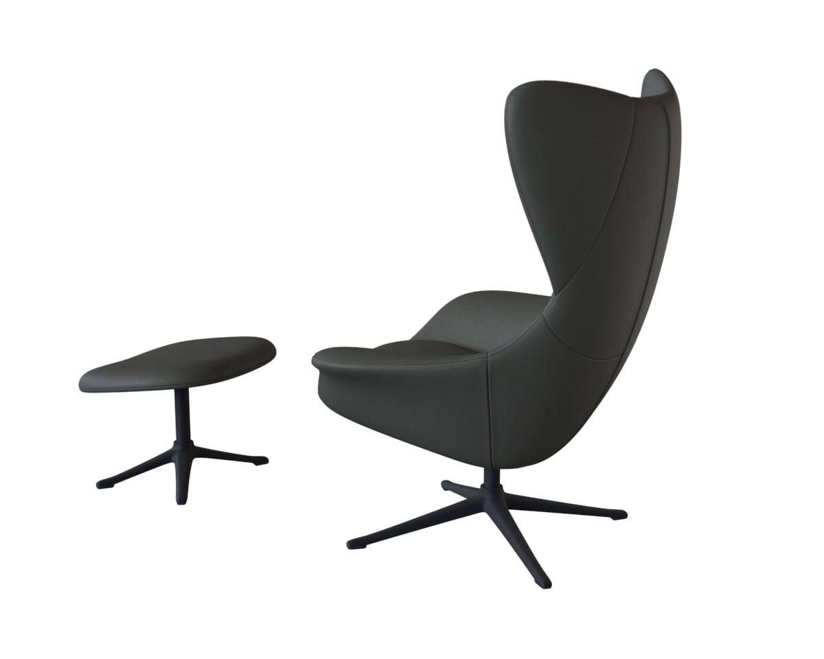FLEXLUX Polsterhocker »Stilo Fußstütze, für Beinauflage zur besseren Entspannung,«, Fuß schwarz, Fußhocker für Drehsessel