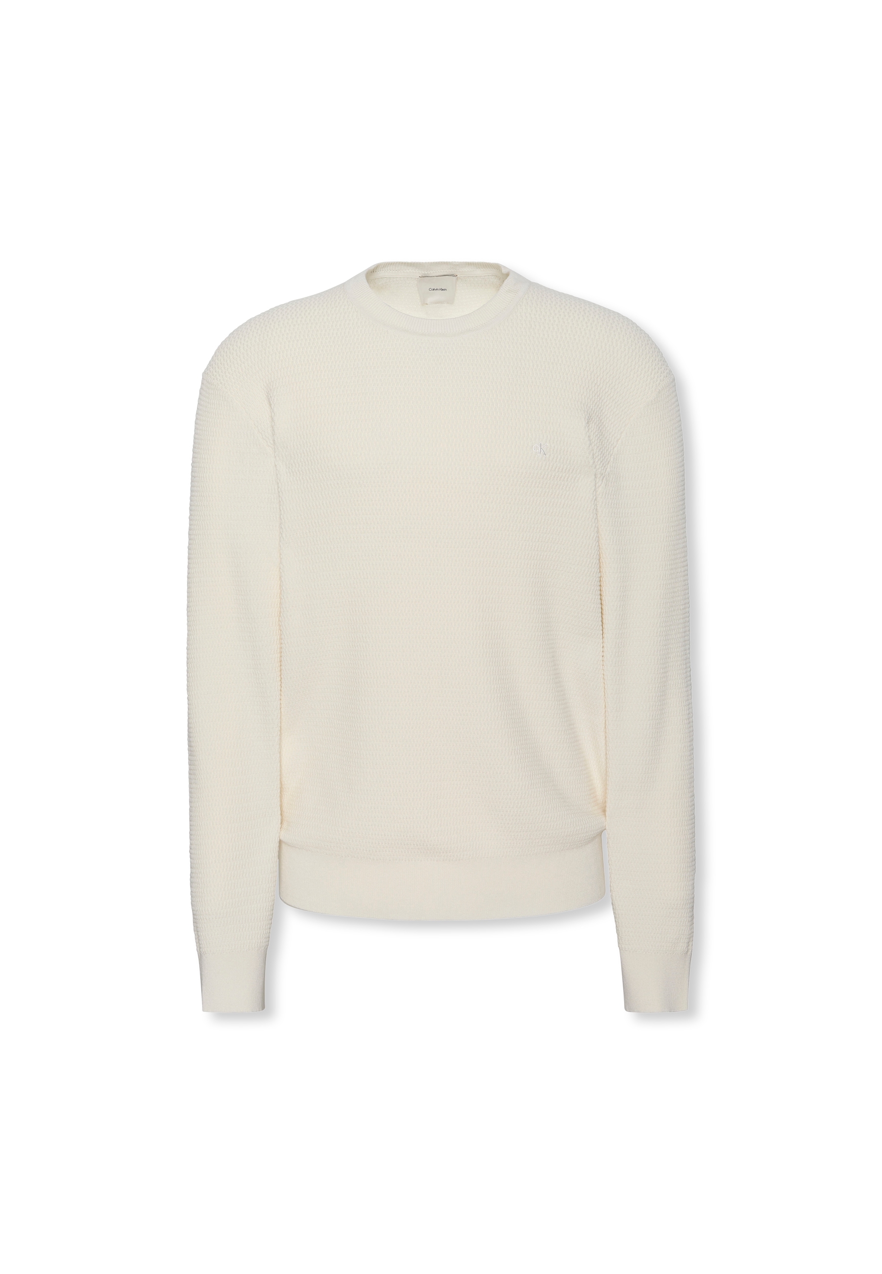Calvin Klein Strickpullover »LS TXTR CTTN CRWNK S«, Mit Rundhalsausschnitt