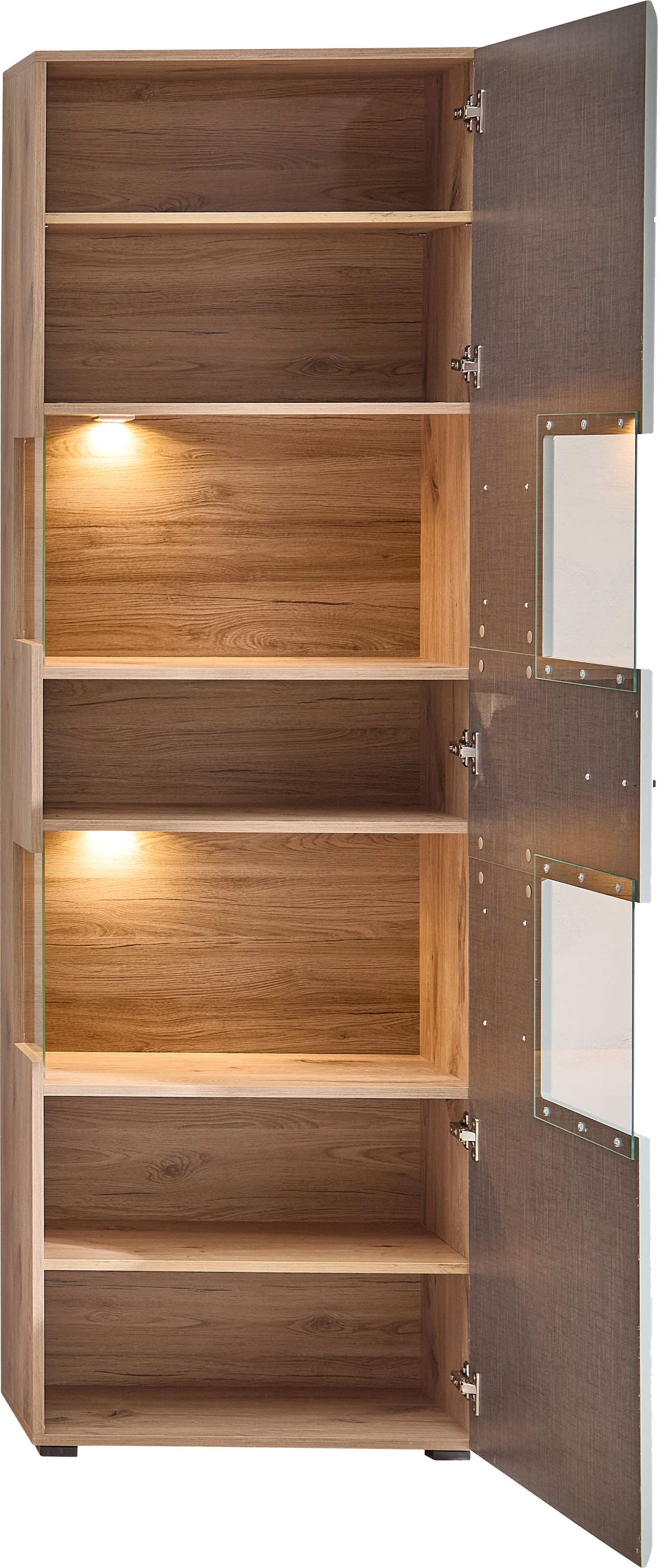 Innostyle Vitrine »FUN PLUS II«, (2 St.), Glastür, 7 Fächer, Softclose, ABS Kantenschutz