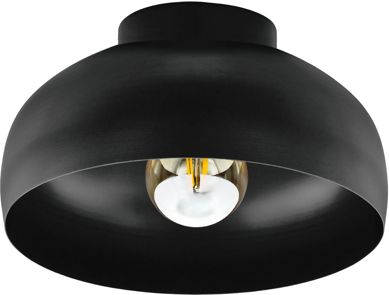 EGLO Deckenleuchte »MOGANO 2 Deckenlampe, E27, Stahl, Wohnzimmerlampe, Flurlampe, Lampe«, Leuchtmittel E27 | Leuchtmittel wechselbar-ohne Leuchtmittel, Wand-/Deckenleuchte, H17,5 x Ø28 cm, schwarz, 1X40W exkl.