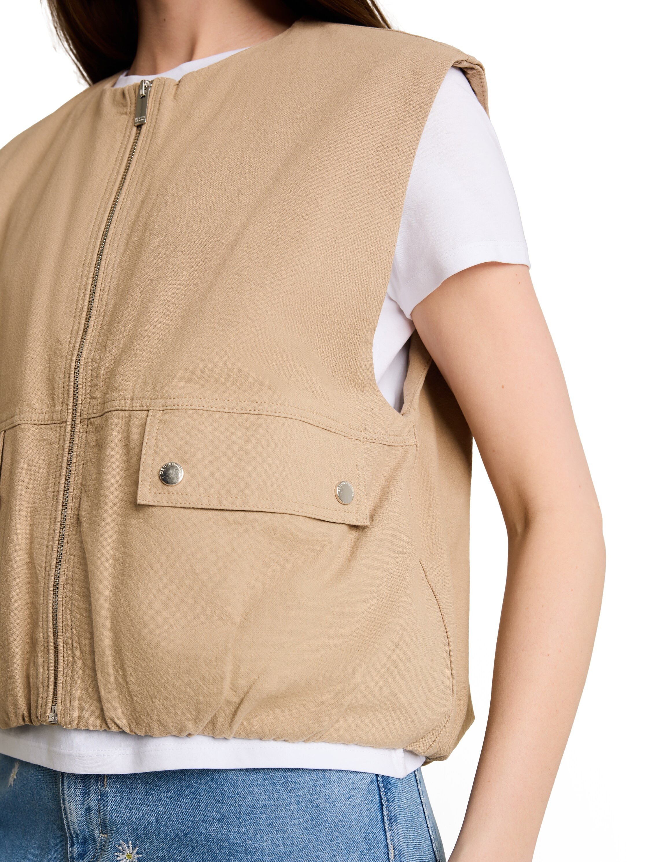 TOM TAILOR Denim Kurzweste mit Reißverschluss