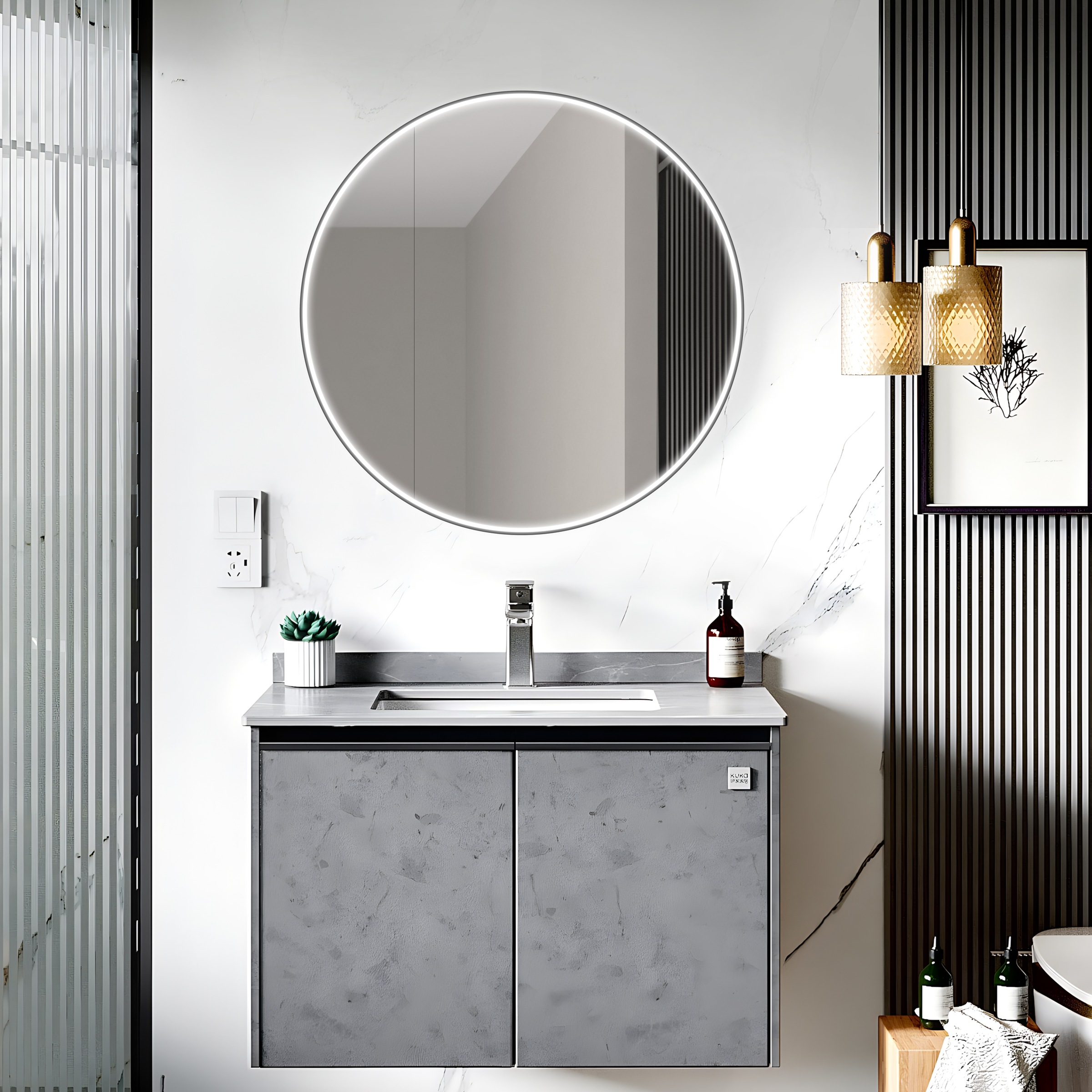 Talos Badezimmerspiegelschrank Talos Black Nova austauschbare LED-Beleuchtu günstig online kaufen