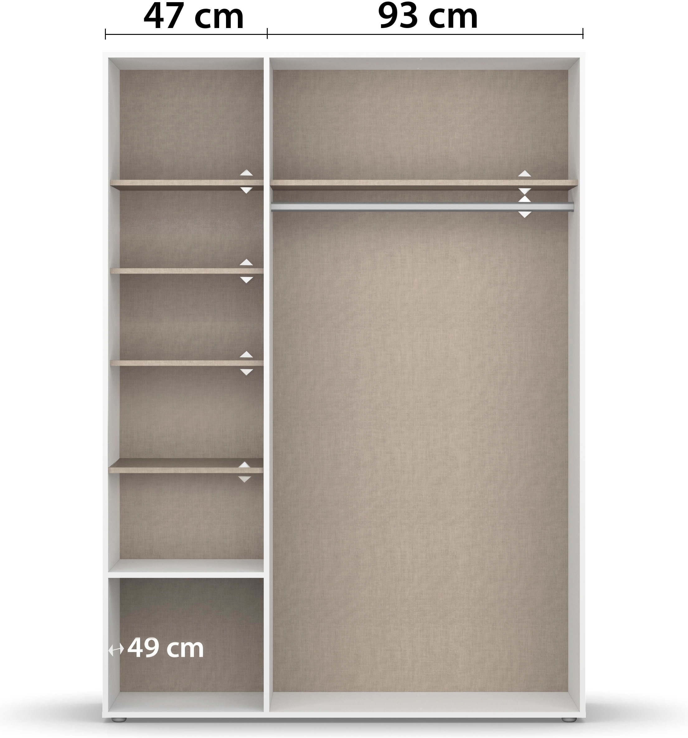rauch Drehtürenschrank »Kleiderschrank Schrank Garderobe Wäscheschrank NABILA viel Stauraum«, (in 3 verschiedenen Ausstattungen BASIC/CLASSIC/PREMIUM), mit 2 Schubladen und Push-to-Open Funktion TOPSELLER MADE IN GERMANY