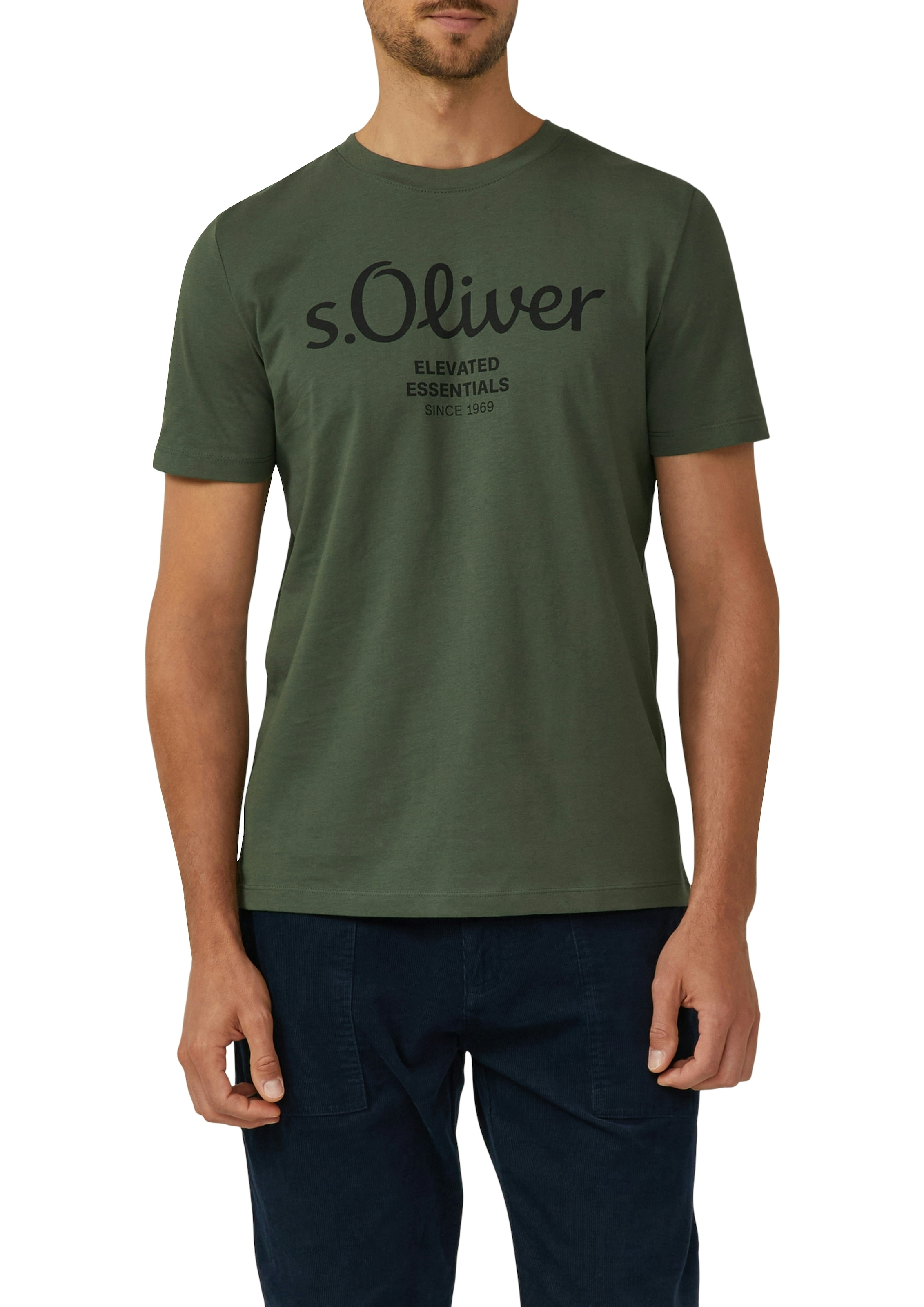 s.Oliver T-Shirt 2 Stk. mit großen Logo-Print, im 2er Pack