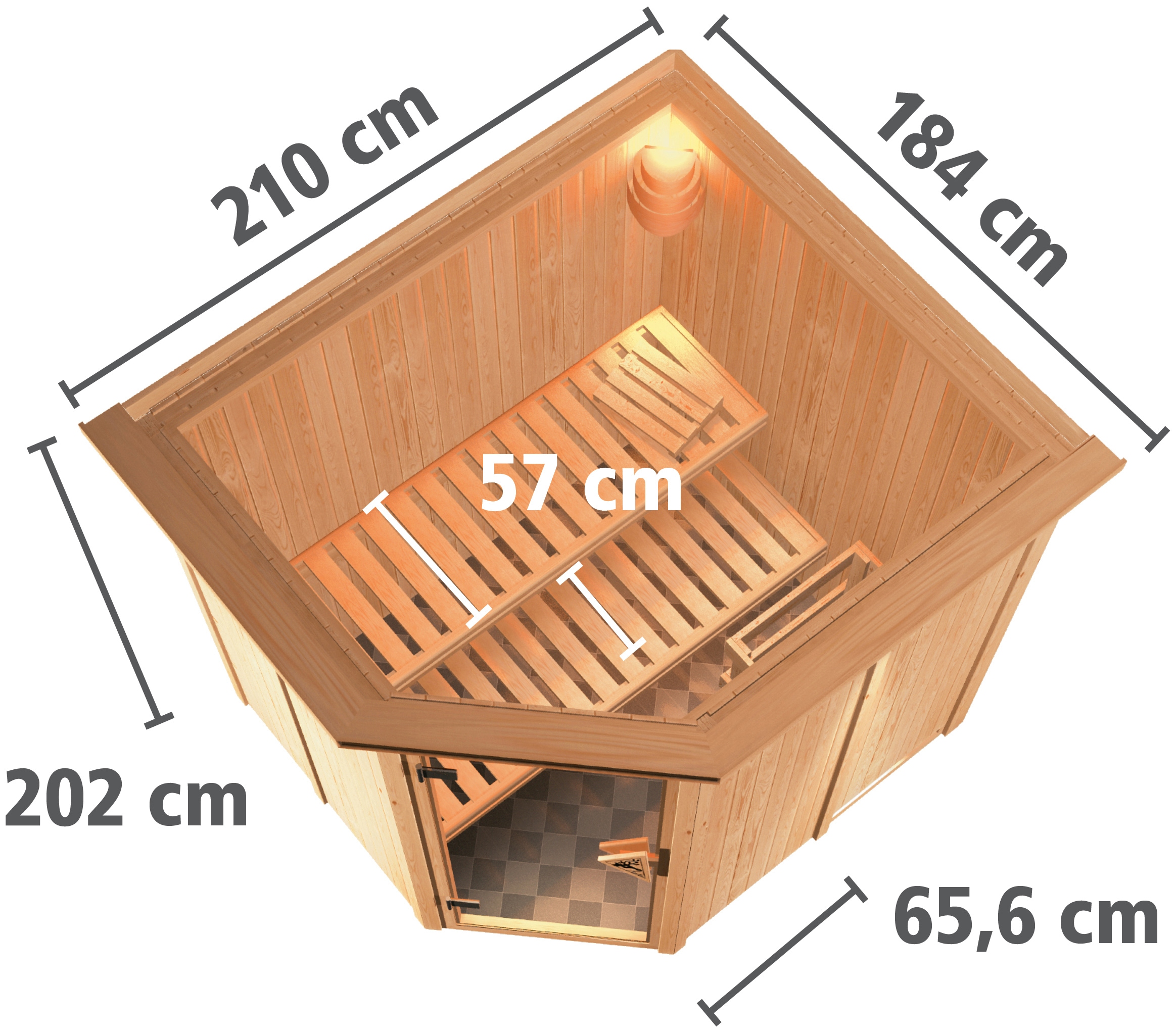 Karibu Sauna »Laila« Set,  Ofen 3,6 kW externe Strg.easy