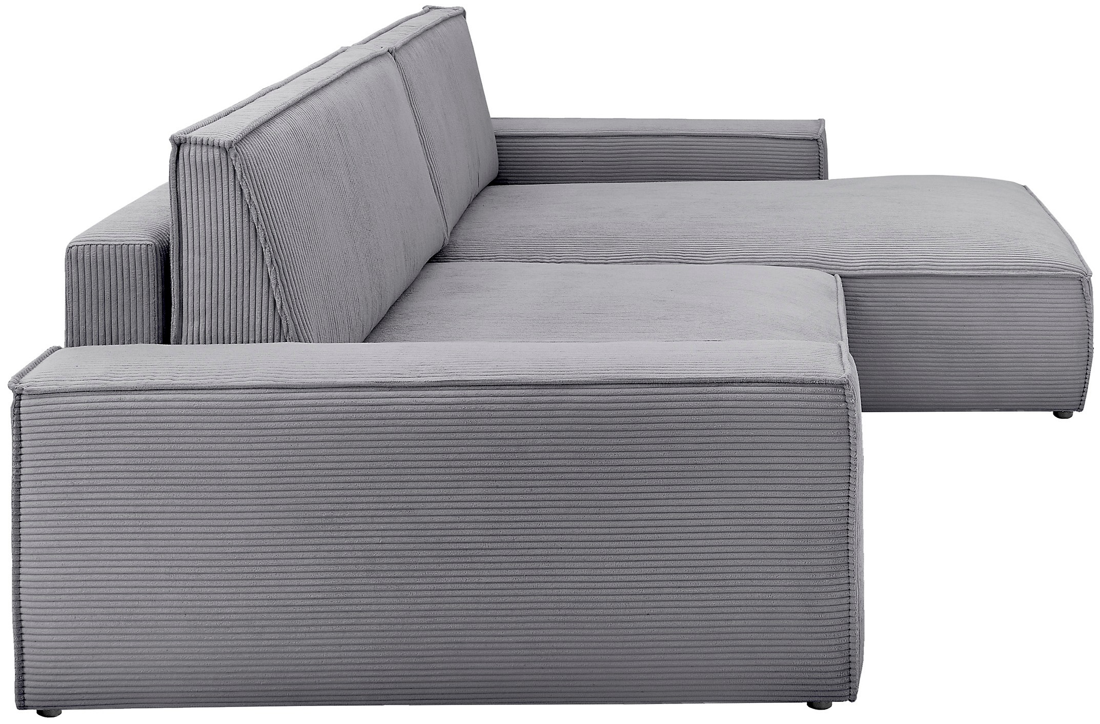 Home affaire Ecksofa »NEU: SHERWOODL XXL 284, Big-Sofa L-Form, tiefe Sitzfläche 95 cm, Cord,«, Leinenoptik, Recamiere rechts/links, auch als Schlafsofa stellbar