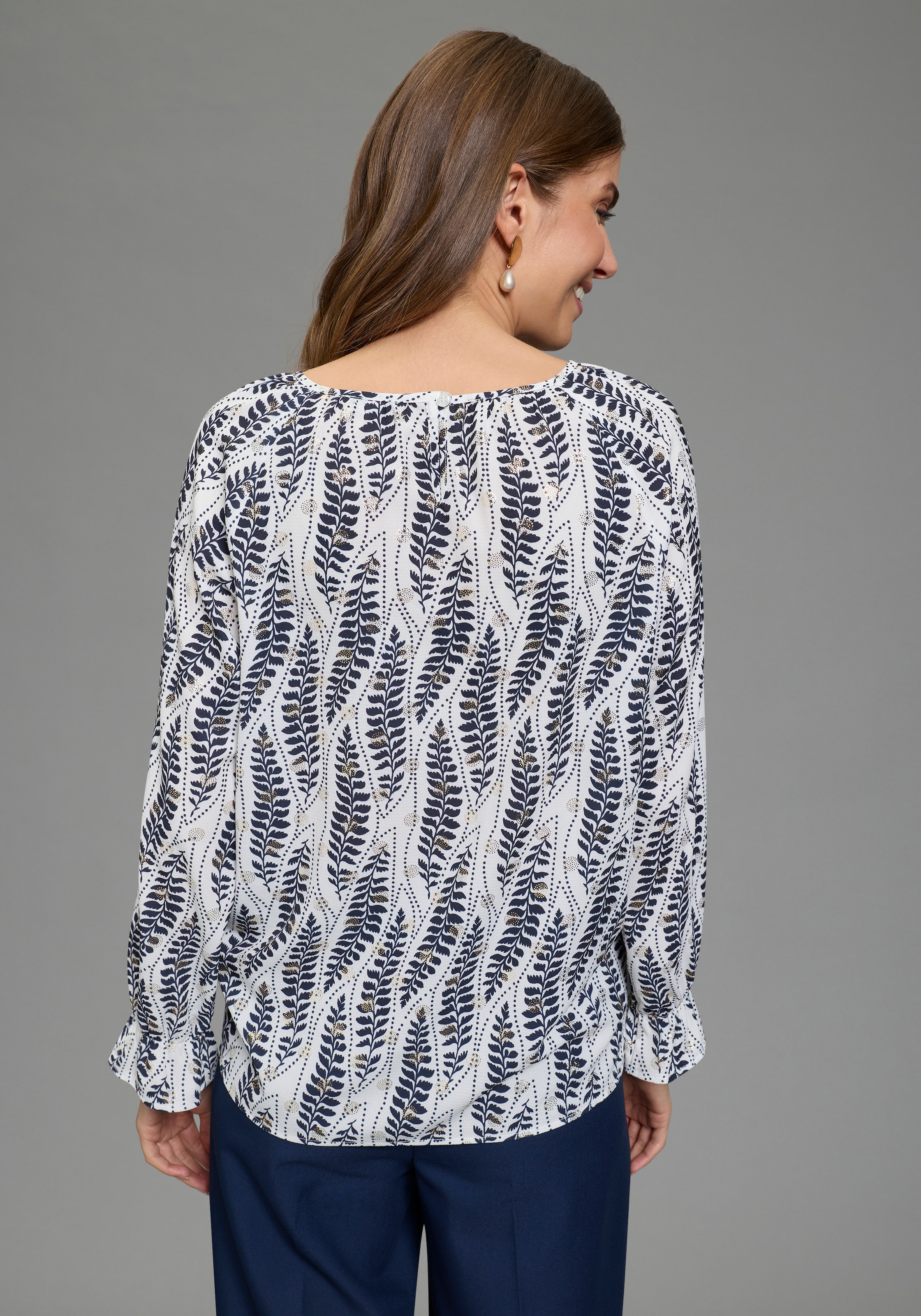 Laura Scott Schlupfbluse für Partymode und Festtagsmode, bedruckt, aus Polyester und Elasthan