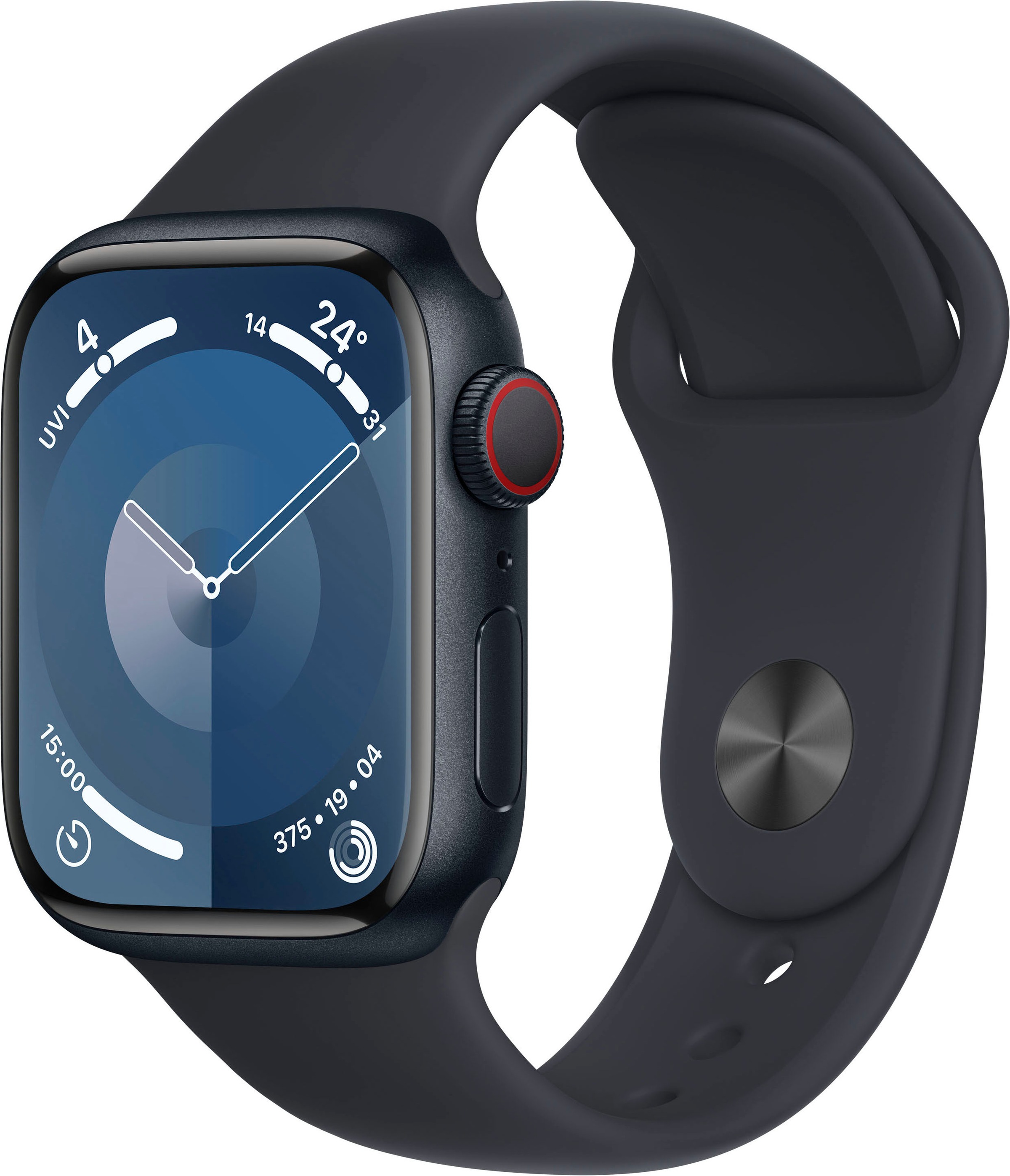 APPLE Smartwatch »Watch Series 9 Aluminium« (4, 1 cm / 1, 61 ′′) Watch OS 10;EKG;Blutsauerstoff App;Herzfrequenz Mitternacht