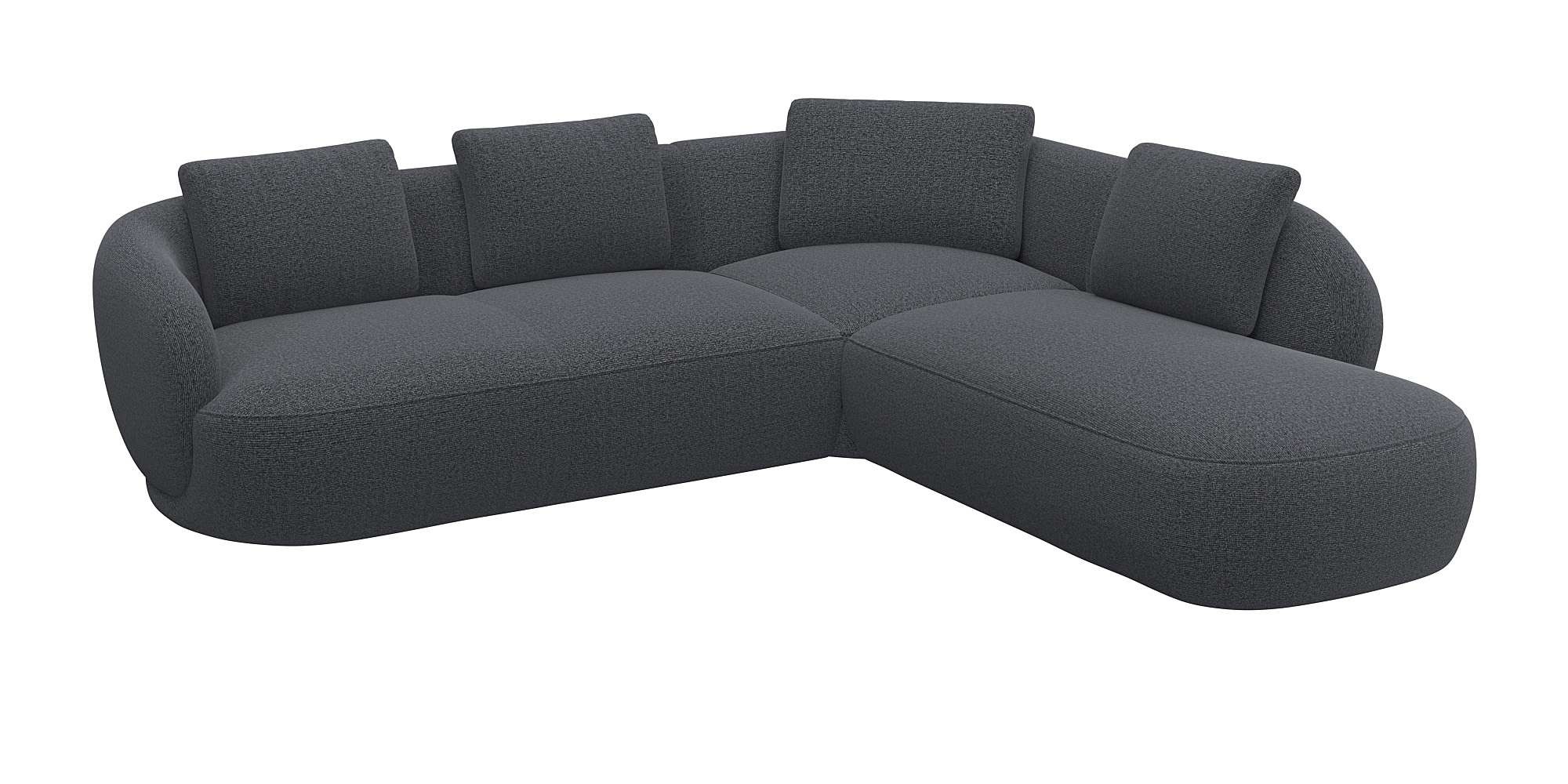 FLEXLUX Ecksofa »Torino, rund, L-Form, Sofa-Ecke mit Ottomane«, Modernes, o günstig online kaufen