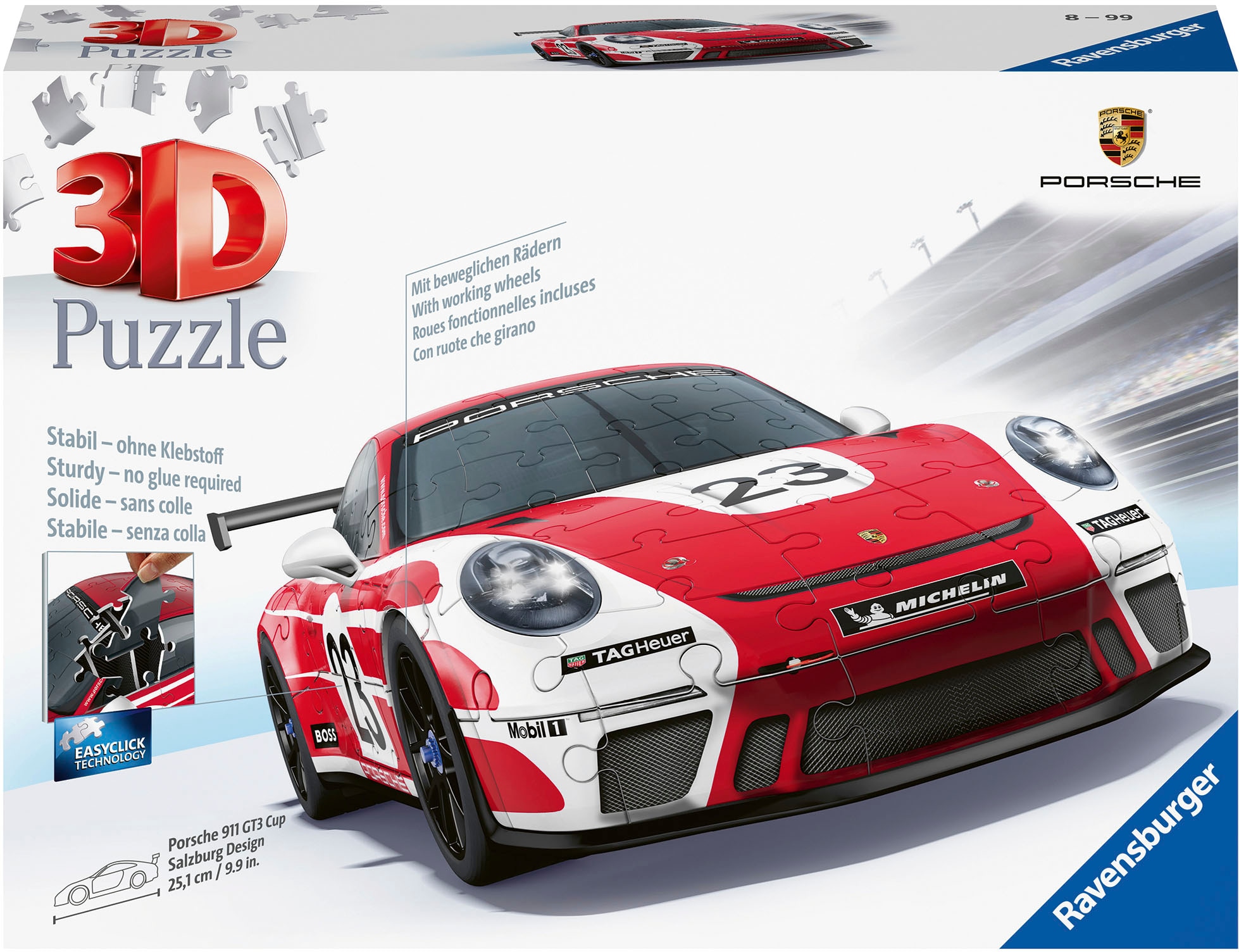 Ravensburger 3D-Puzzle »Porsche 911 GT3 Cup Salzburg Design«, Made in Europe; FSC®- schützt Wald - weltweit