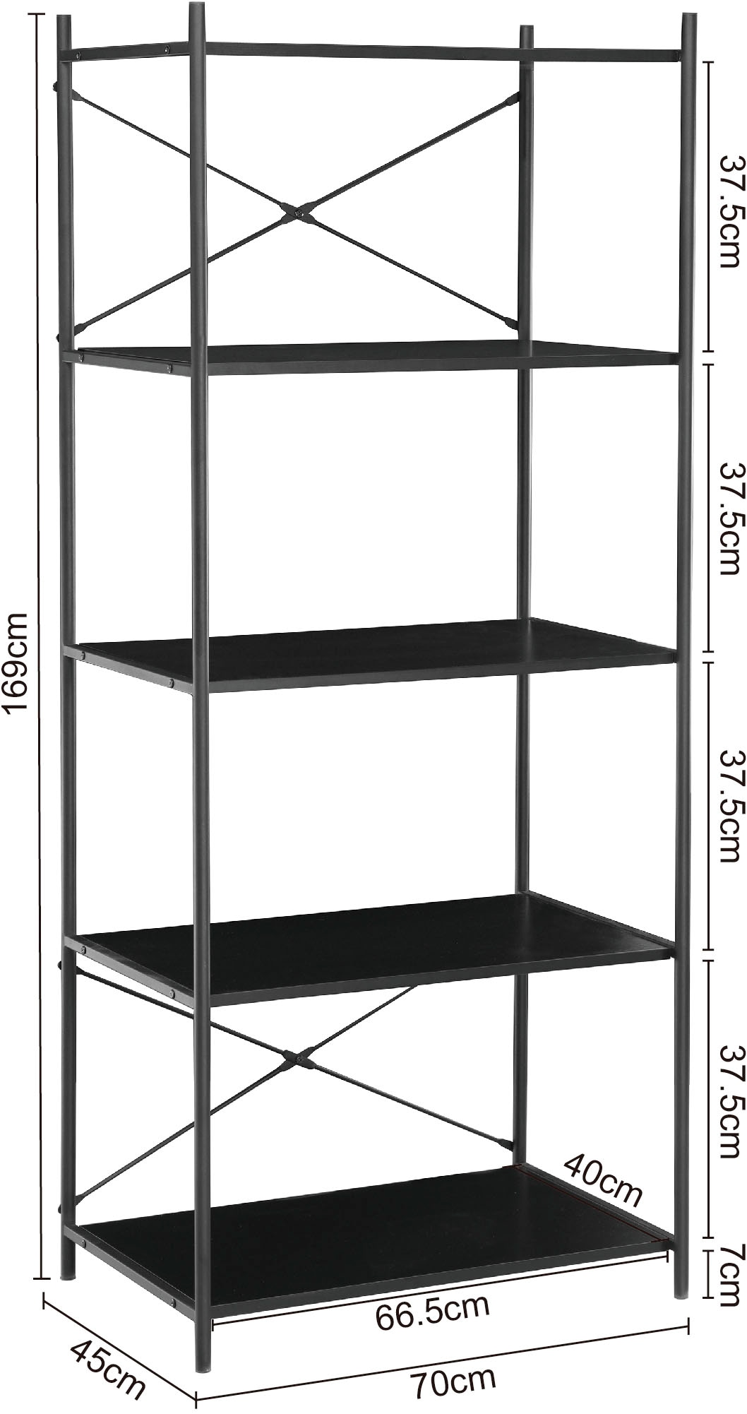 INOSIGN Aktenregal »Koperno«, Bücherregal, Metallgestell, 4 Fächer für Aktenordner, Höhe 169 cm