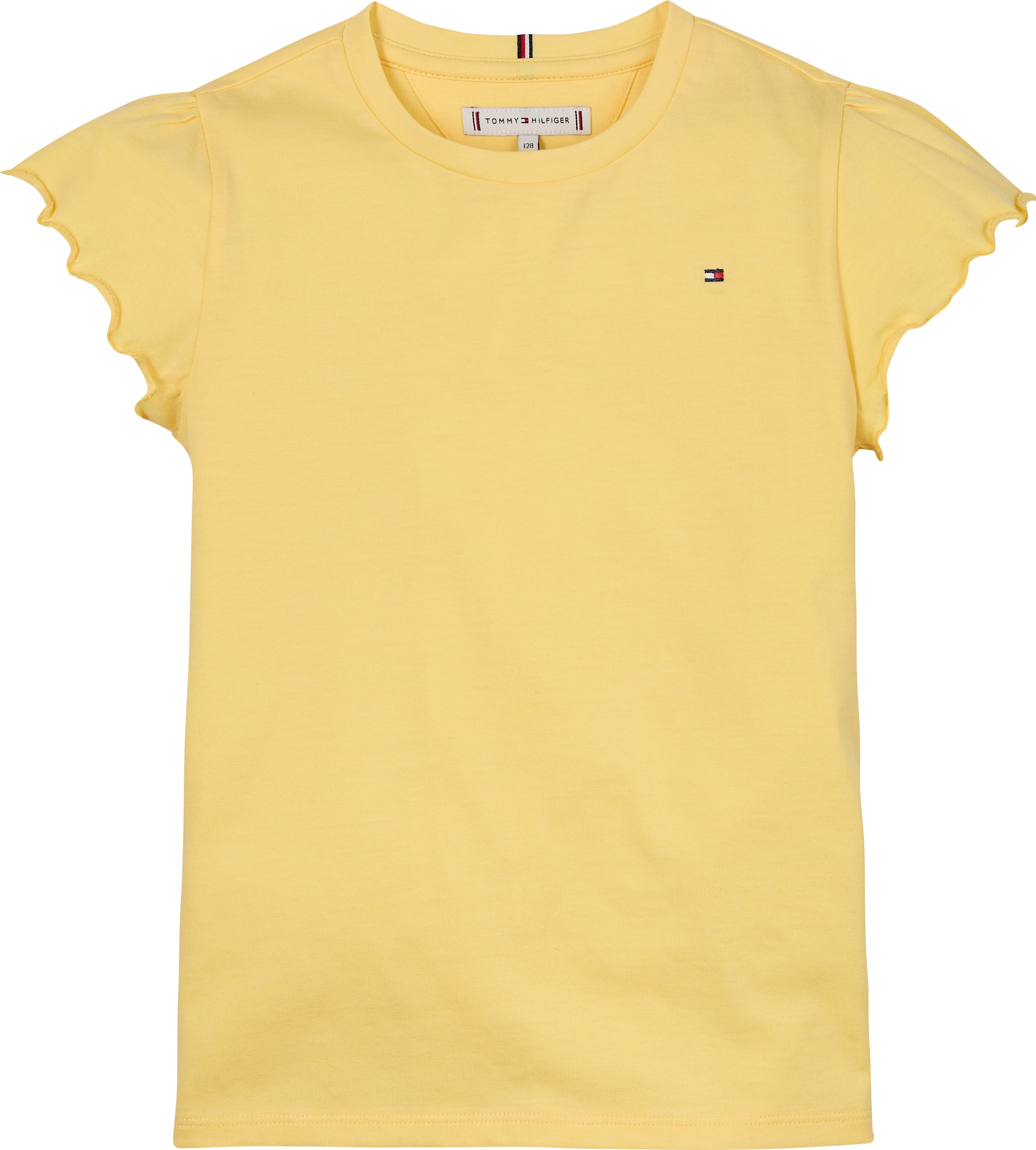 Tommy Hilfiger T-Shirt »ESSENTIAL RUFFLE SLEEVE TOP S/S«, mit gewelltem Ärmelabschluss